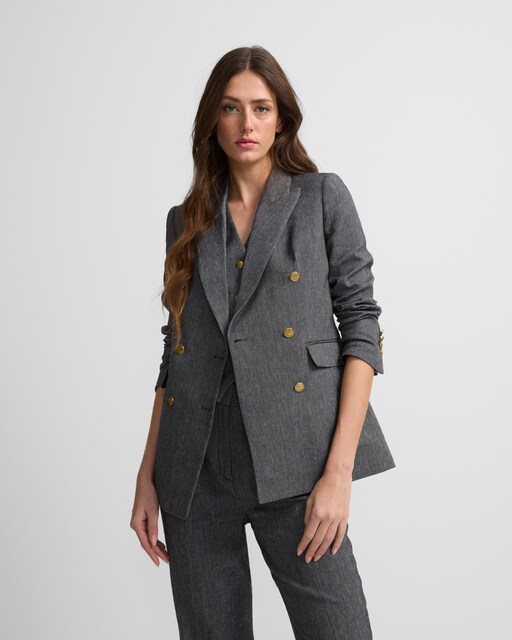 Imagem 0 de Blazer Cruzado Denim em Preto