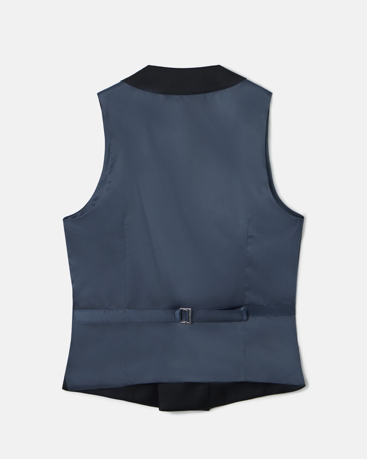 Colete de Fato Stretch com Gola Redonda em Preto Preto-5