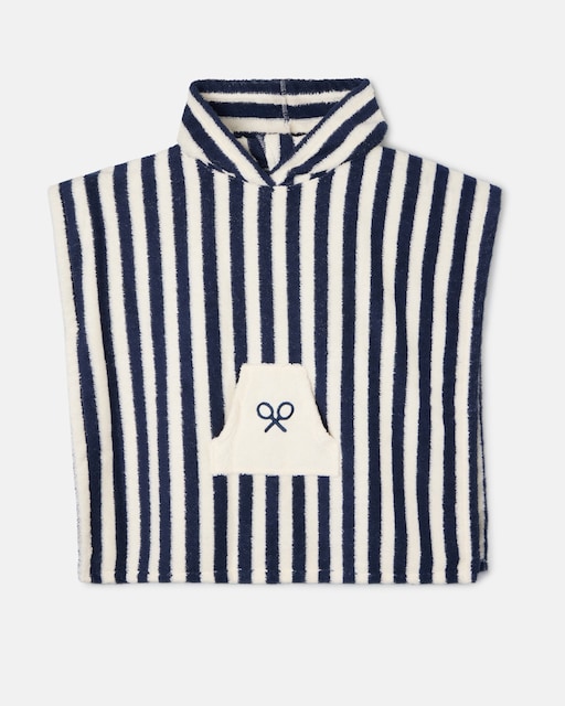 Imagem 0 de Poncho Infantil às Riscas Azul-marinho