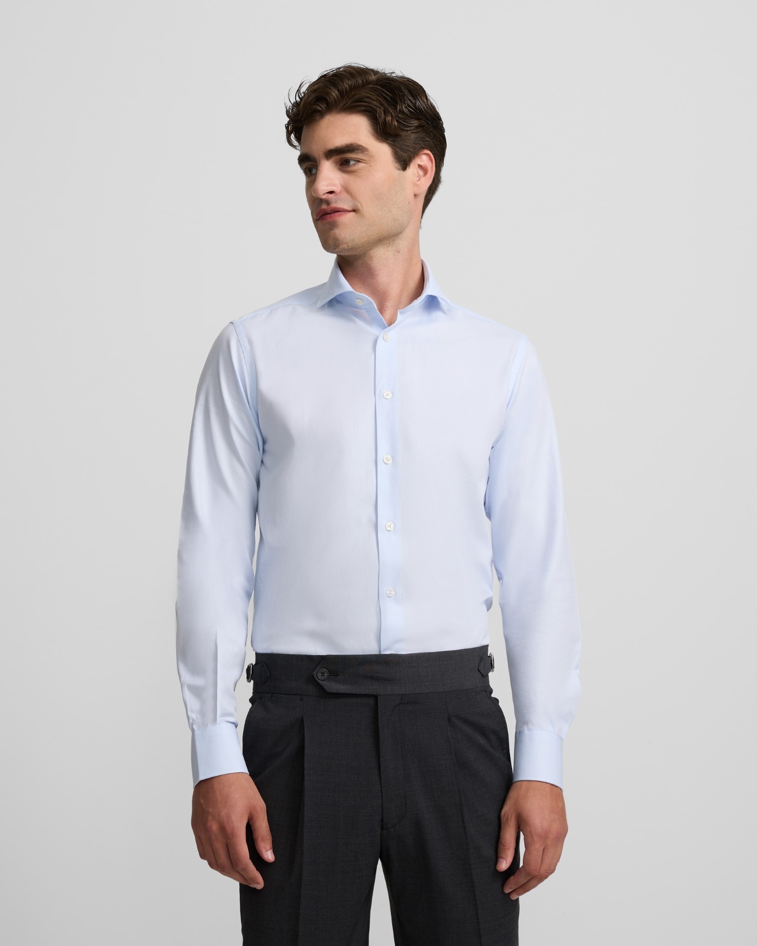 Camisa Formal com Estrutura Celeste Clara Azul-claro-1