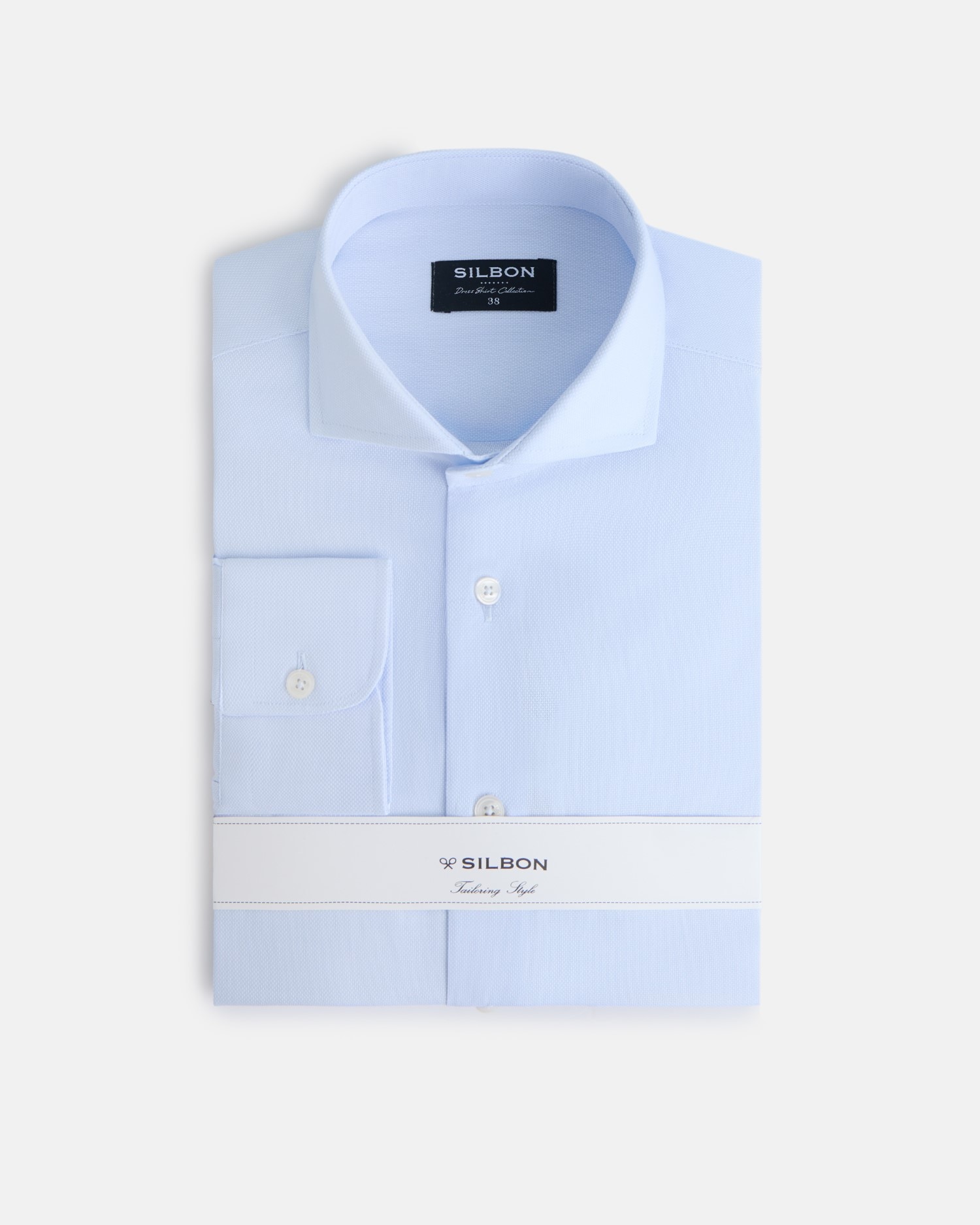 Camisa Formal com Estrutura Celeste Clara Azul-claro-4