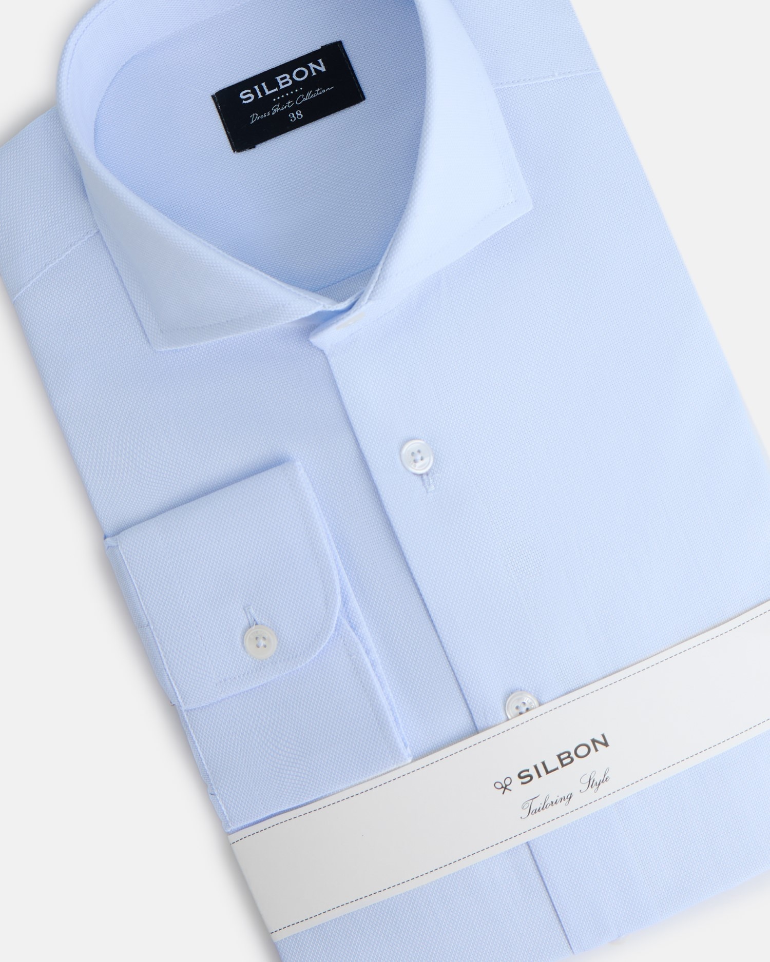 Camisa Formal com Estrutura Celeste Clara Azul-claro-5