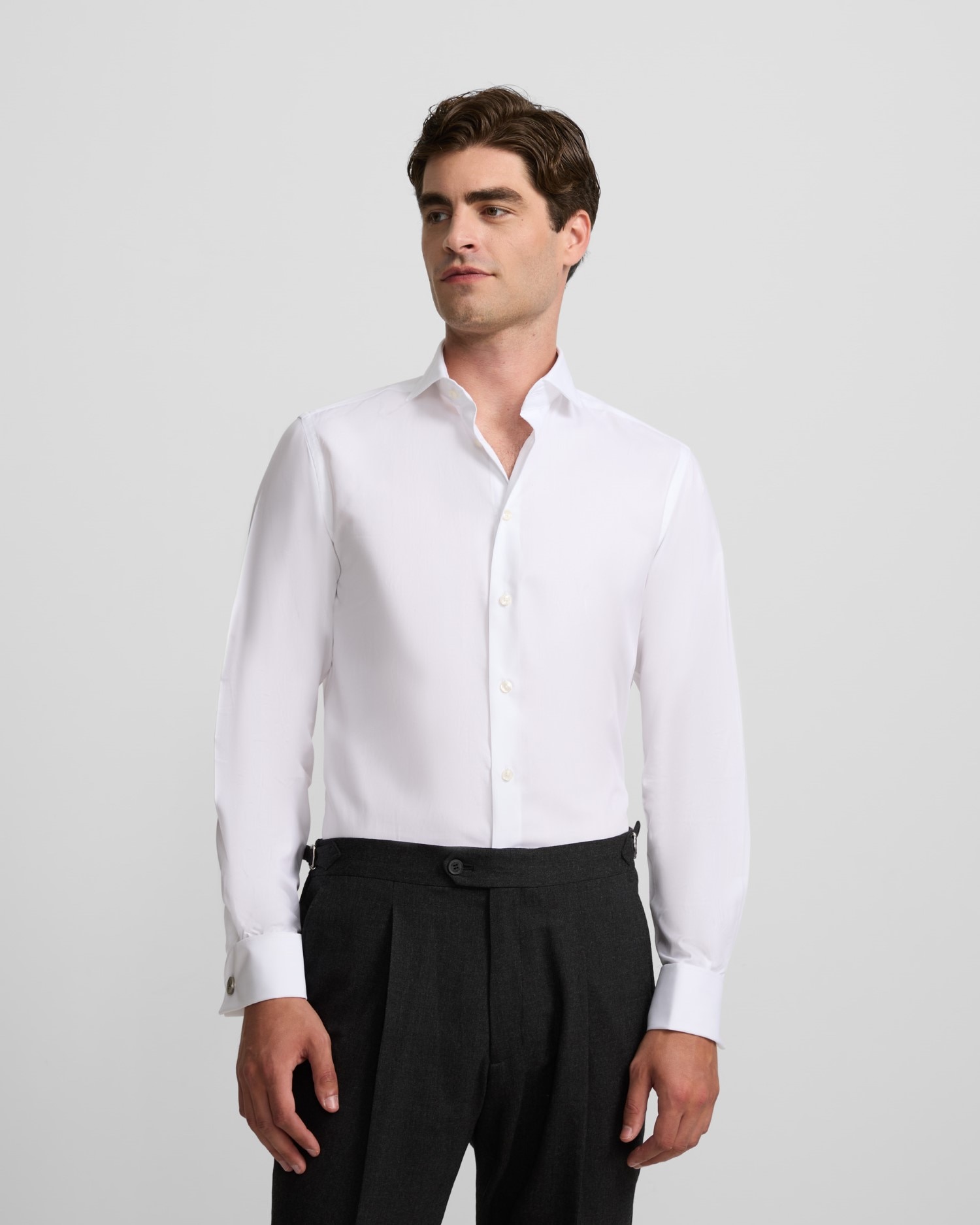 Camisa Formal Espiga com Punho Duplo Branco-1