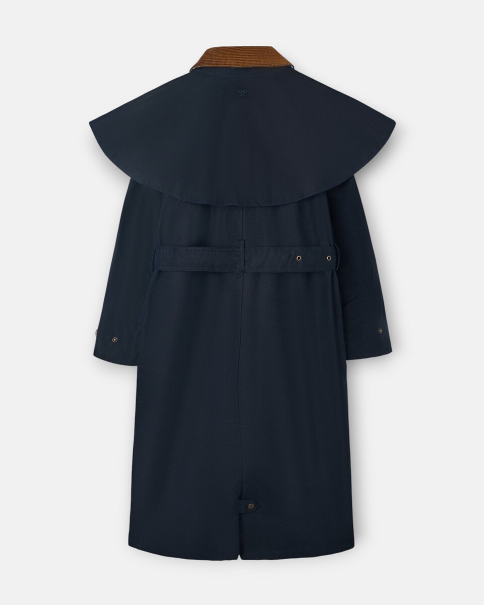 Parka Comprida Encerada Azul-marinho-5