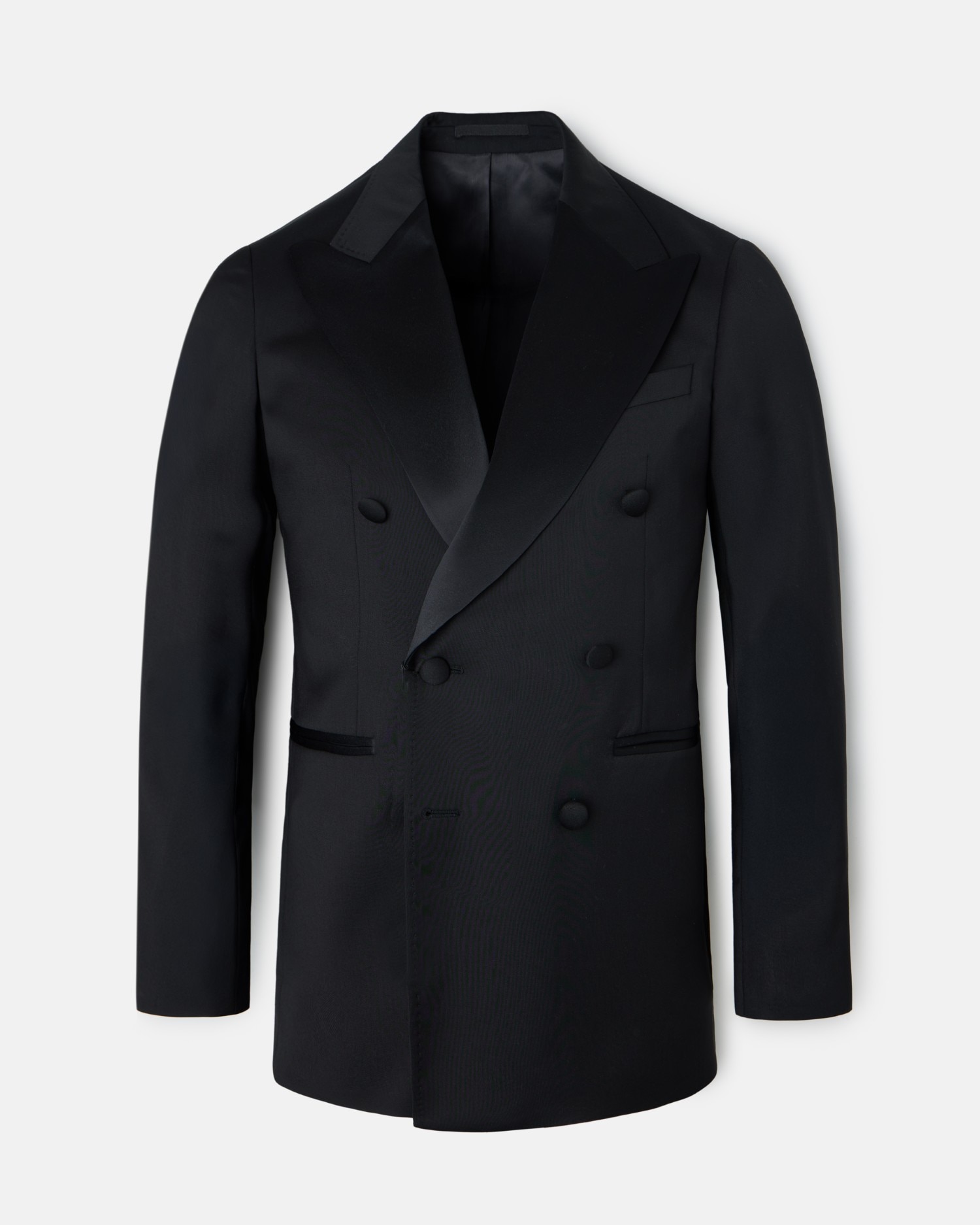 Fato de Cerimónia Smoking Cruzado Classic em Preto Preto-4
