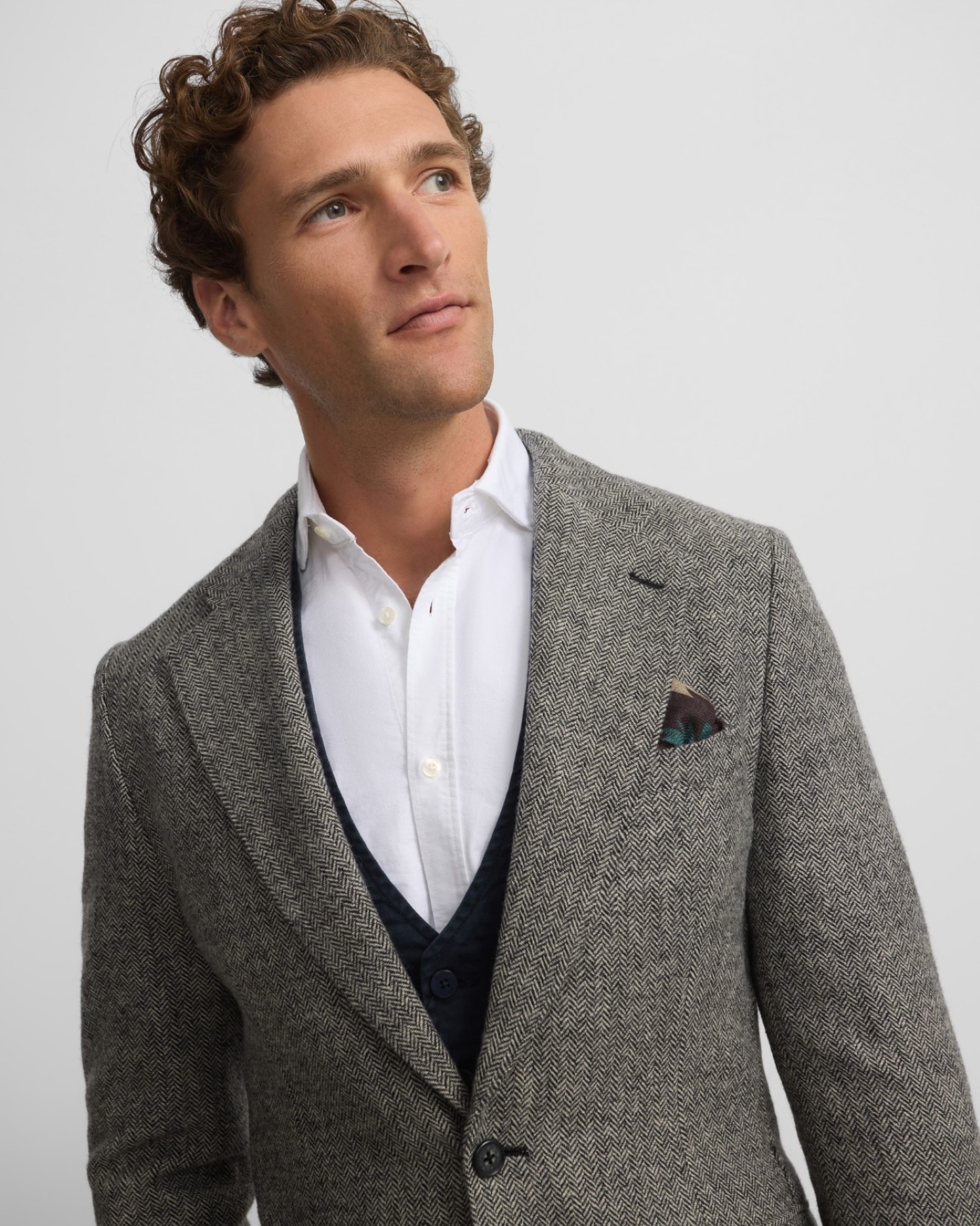 Blazer Espiga Cinzento Cinzento-claro-3