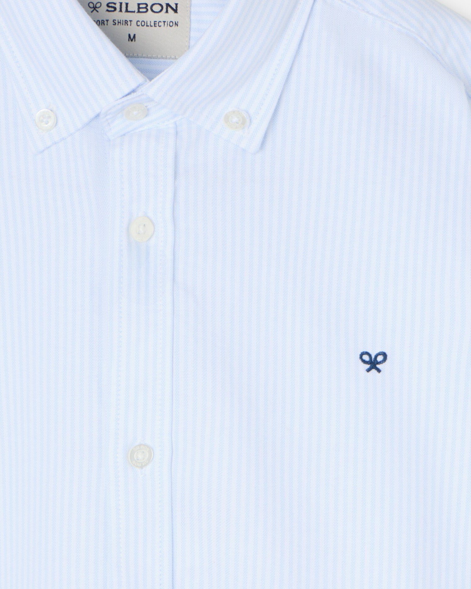 Camisa Oxford Às Riscas Celeste Azul-celeste-3