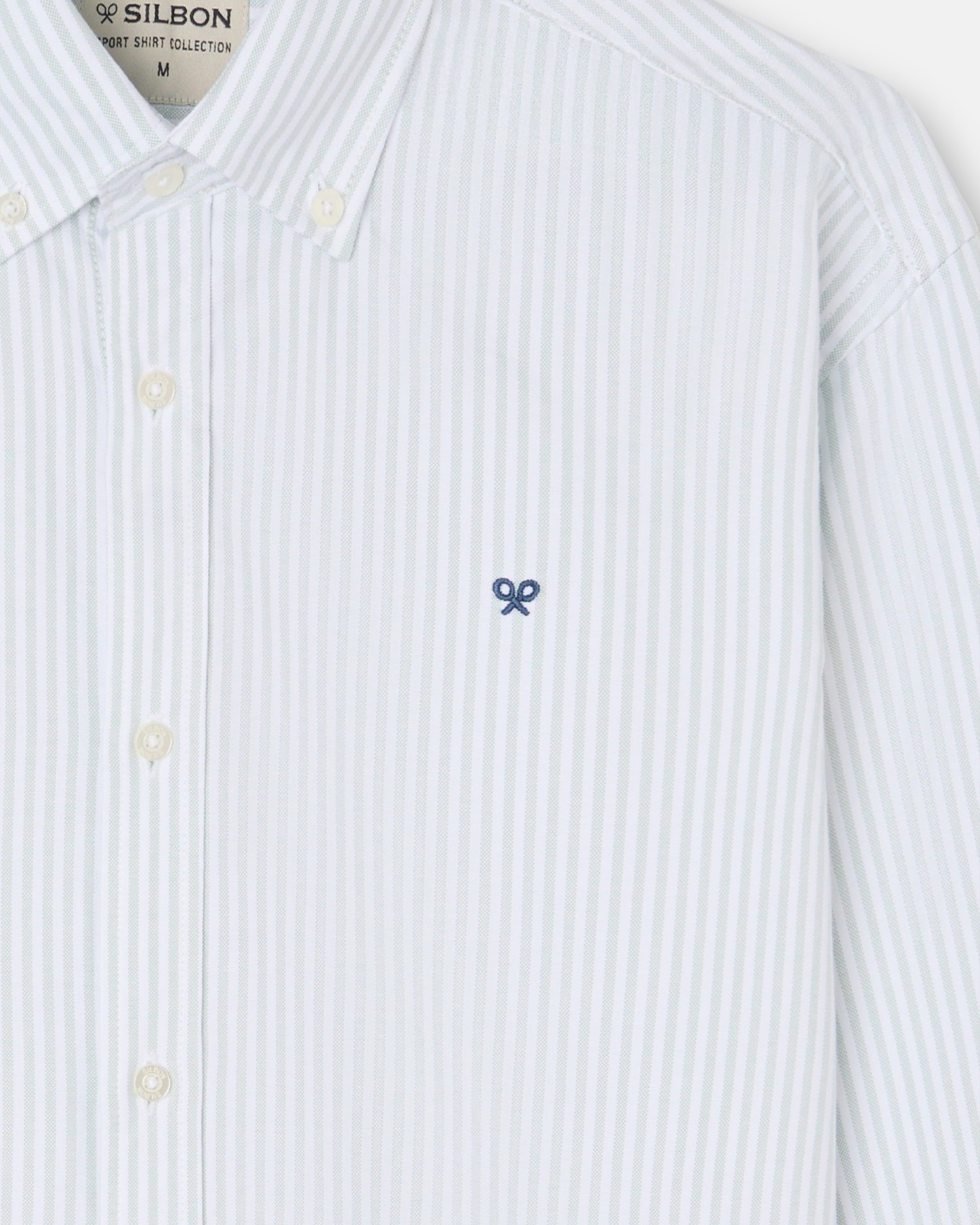 Camisa Oxford Sport Raquete Às Riscas Larga Multicolor-3