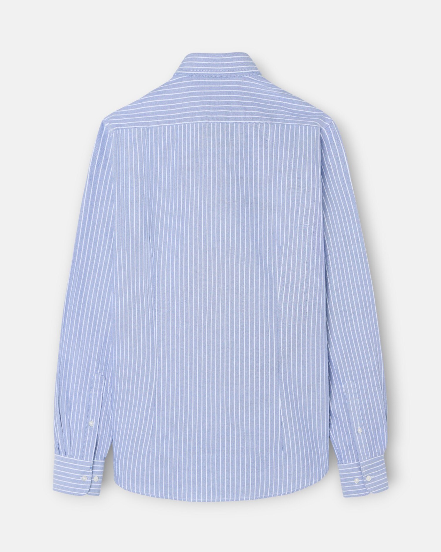 Camisa Oxford Sport Branca Às Riscas Finas Azul-claro-2