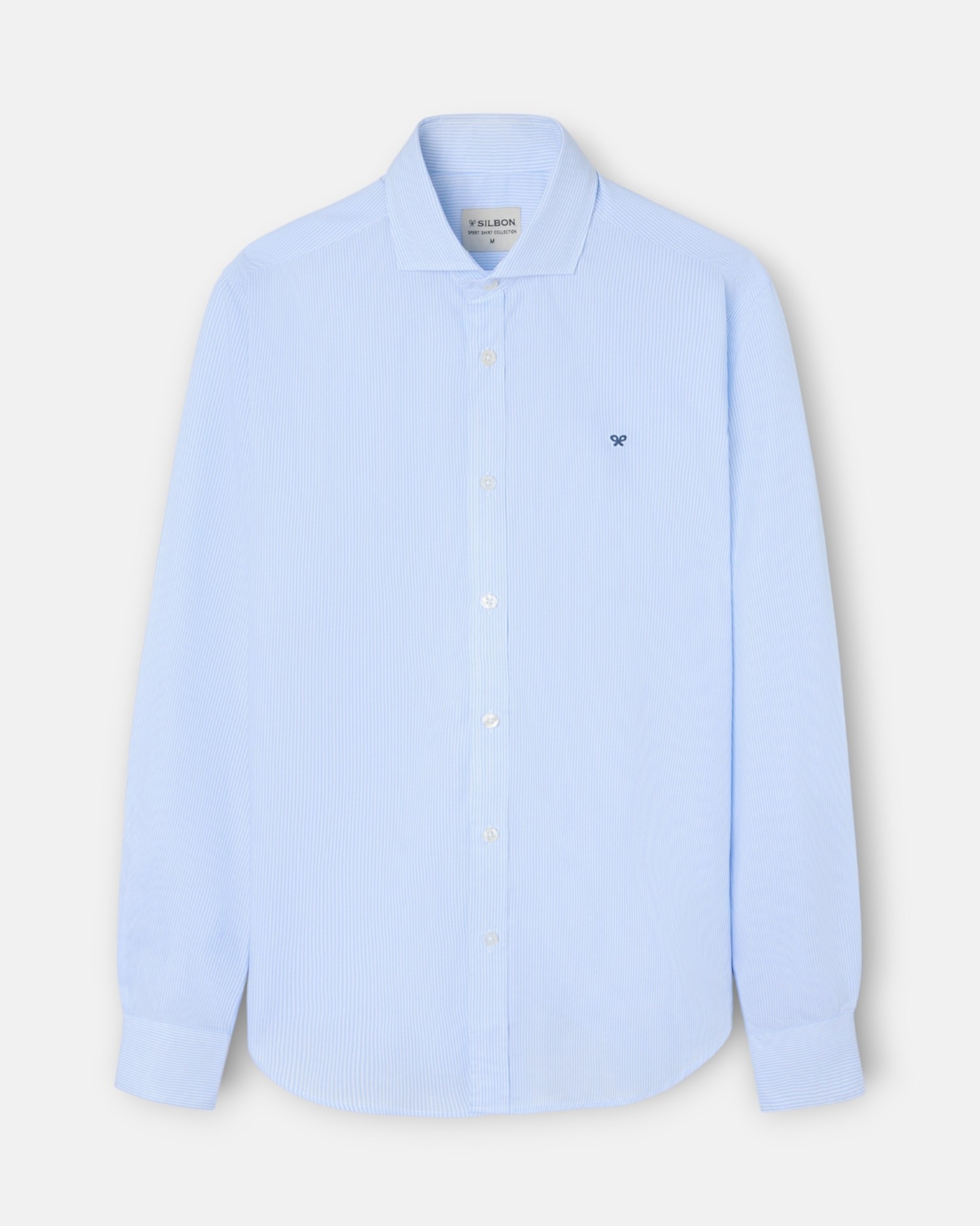 Camisa Oxford Classic Às Riscas em Celeste Azul-celeste-4