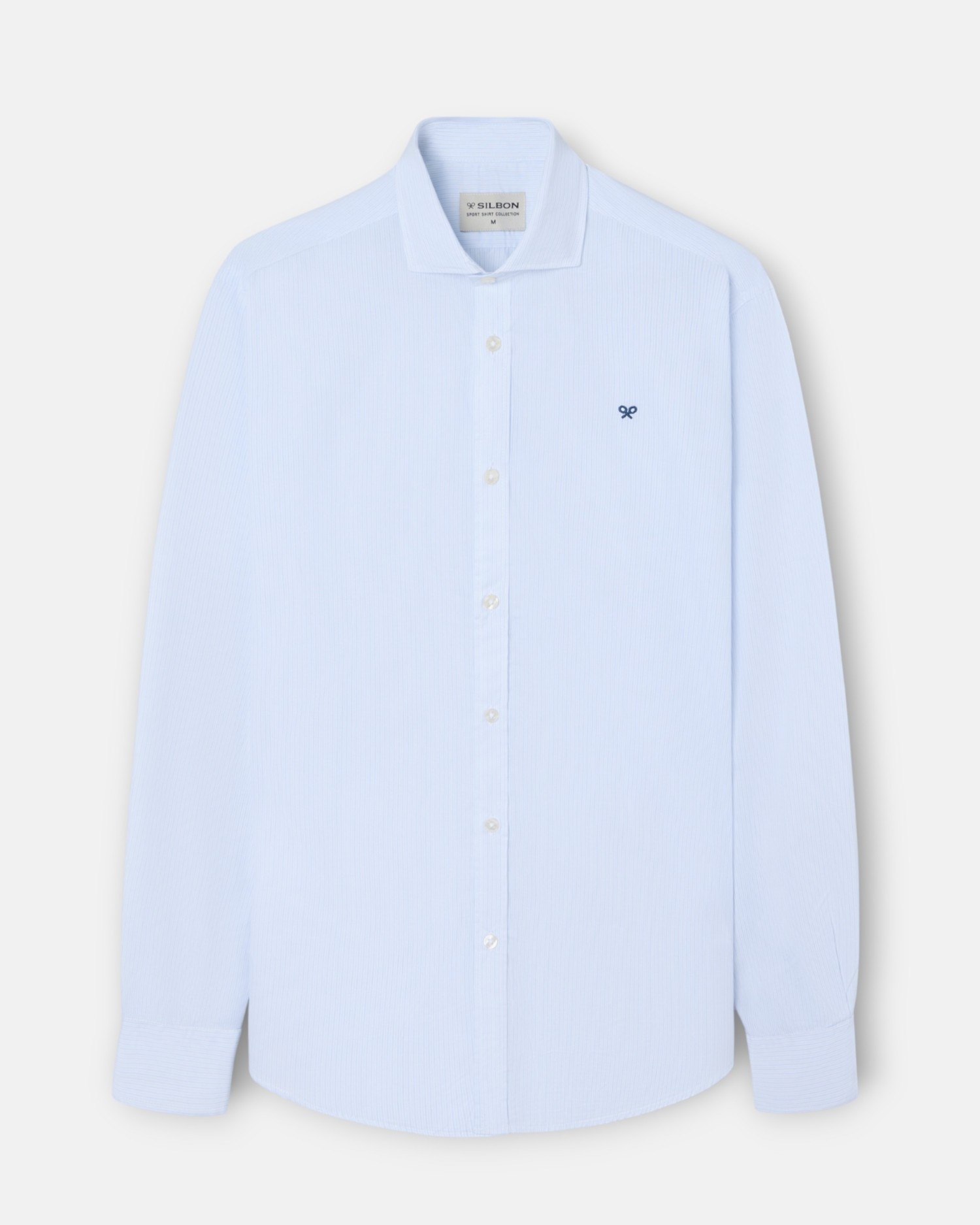 Camisa Oxford Sport Classic Mini Às Riscas em Celeste Azul-celeste-4