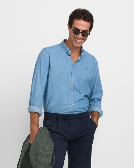 Imagem 0 de Camisa Jeans Sport Denim Regular Fit Azul-claro