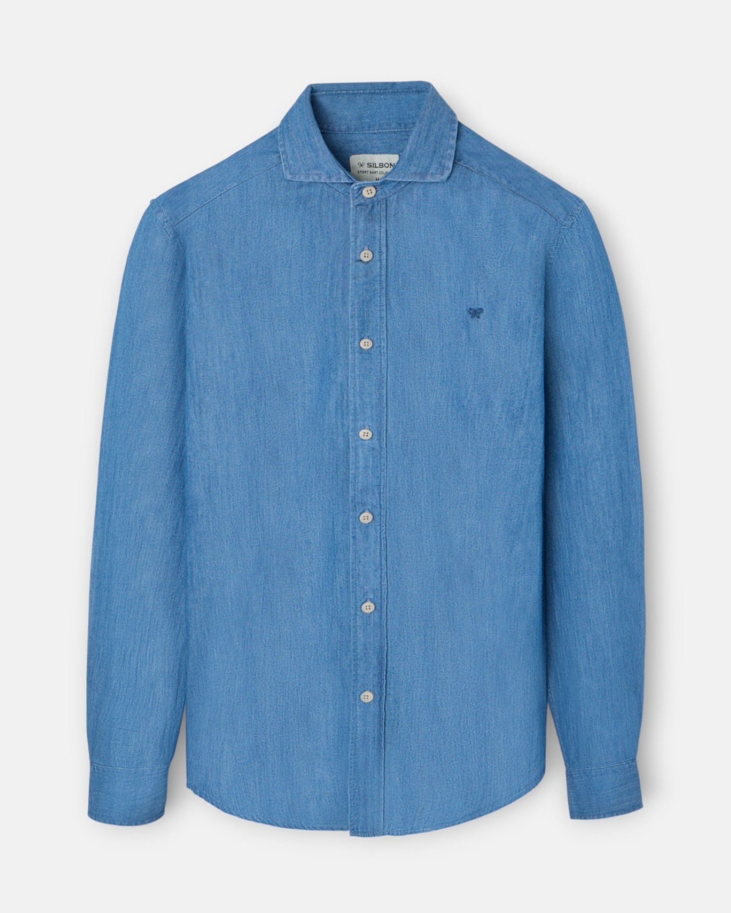 Camisa Jeans Sport Denim de Corte Regular Fit Azul denim-4