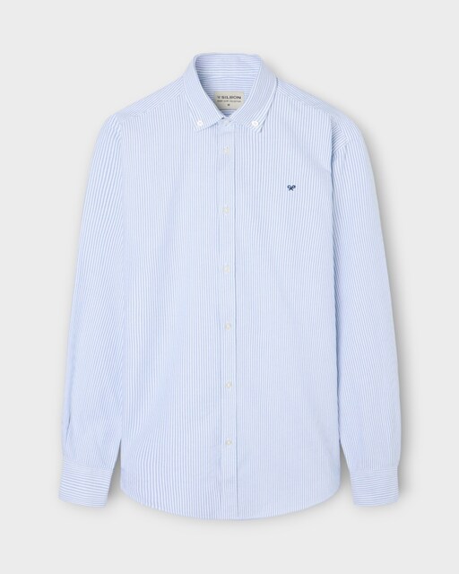 Imagem 0 de Camisa Oxford Sport Raquetes e Riscas Azul