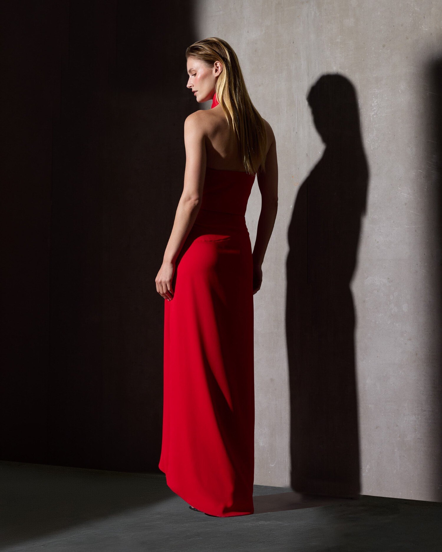 Vestido Caprile X Silbon Halter em Vermelho Vermelho-2