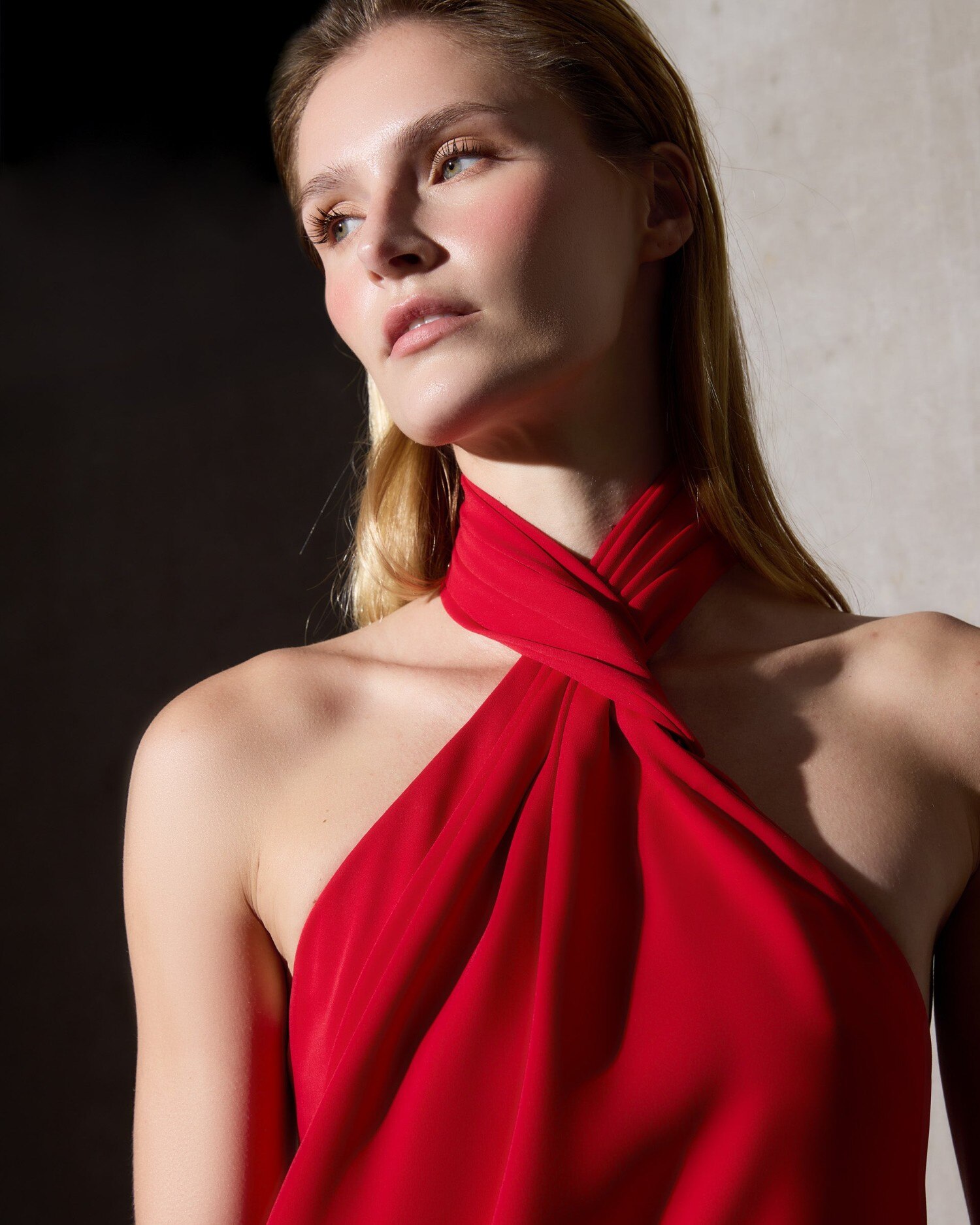 Vestido Caprile X Silbon Halter em Vermelho Vermelho-3