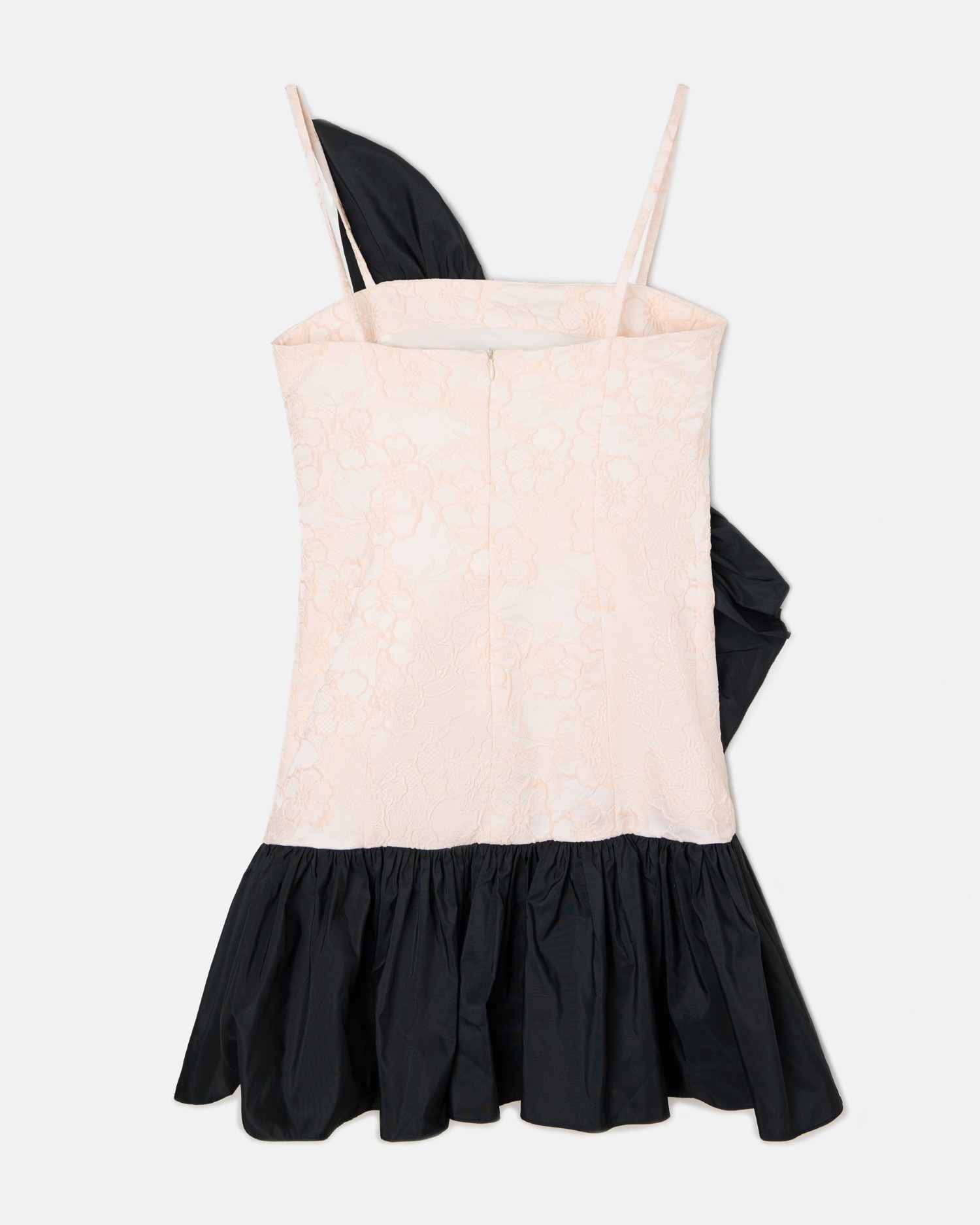 Vestido Caprile X Silbon Bicolor com Folho em Marfim Preto / Natural-5