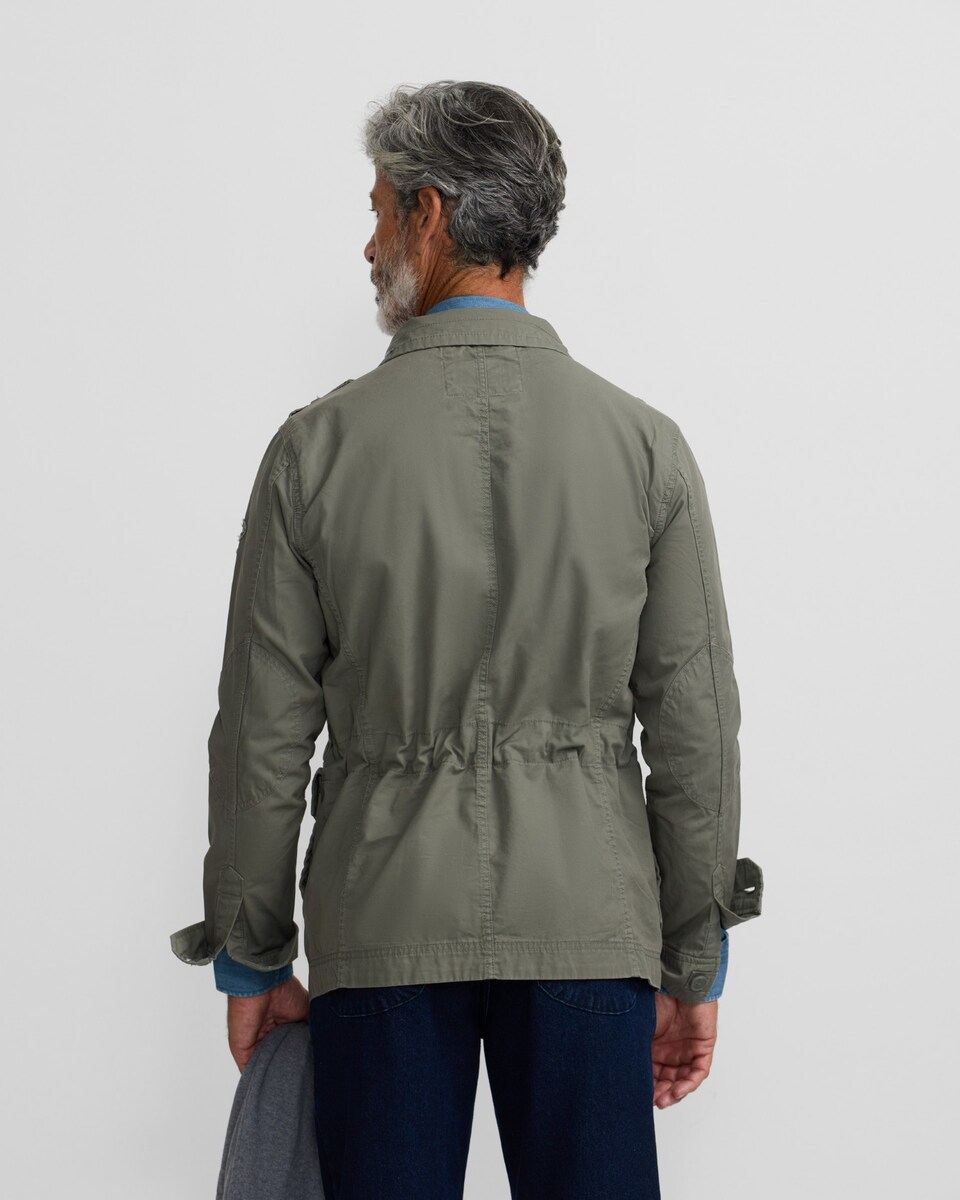 Casaco Militar com Patches Dye Verde-2