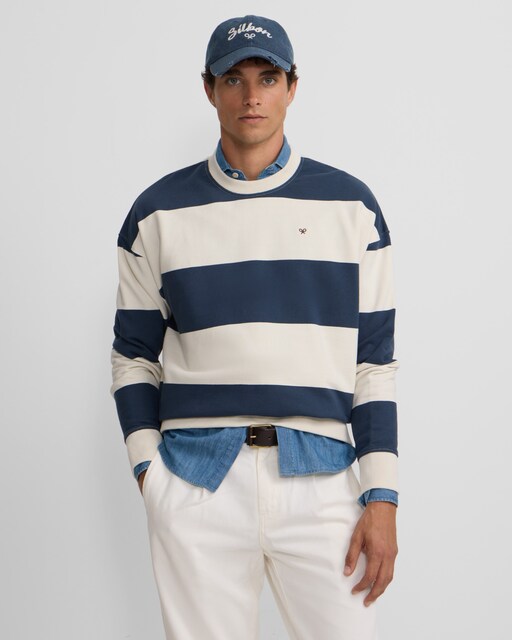 Imagem 0 de Sweatshirt sem Capuz Relaxed Fit Às Riscas