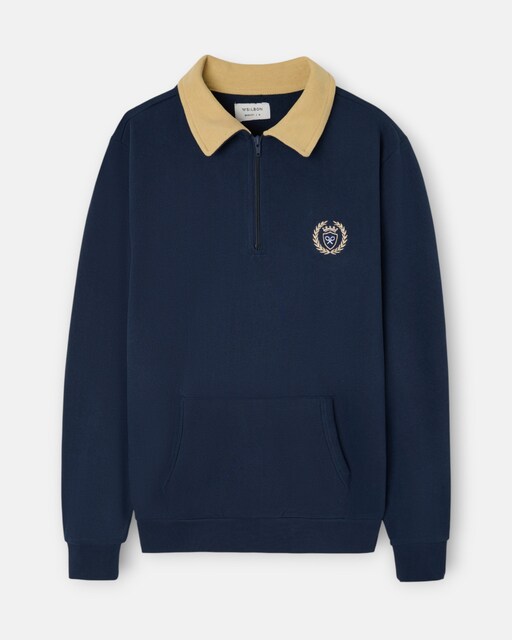 Imagem 0 de Sweatshirts com Fecho Zip e Gola em Contraste