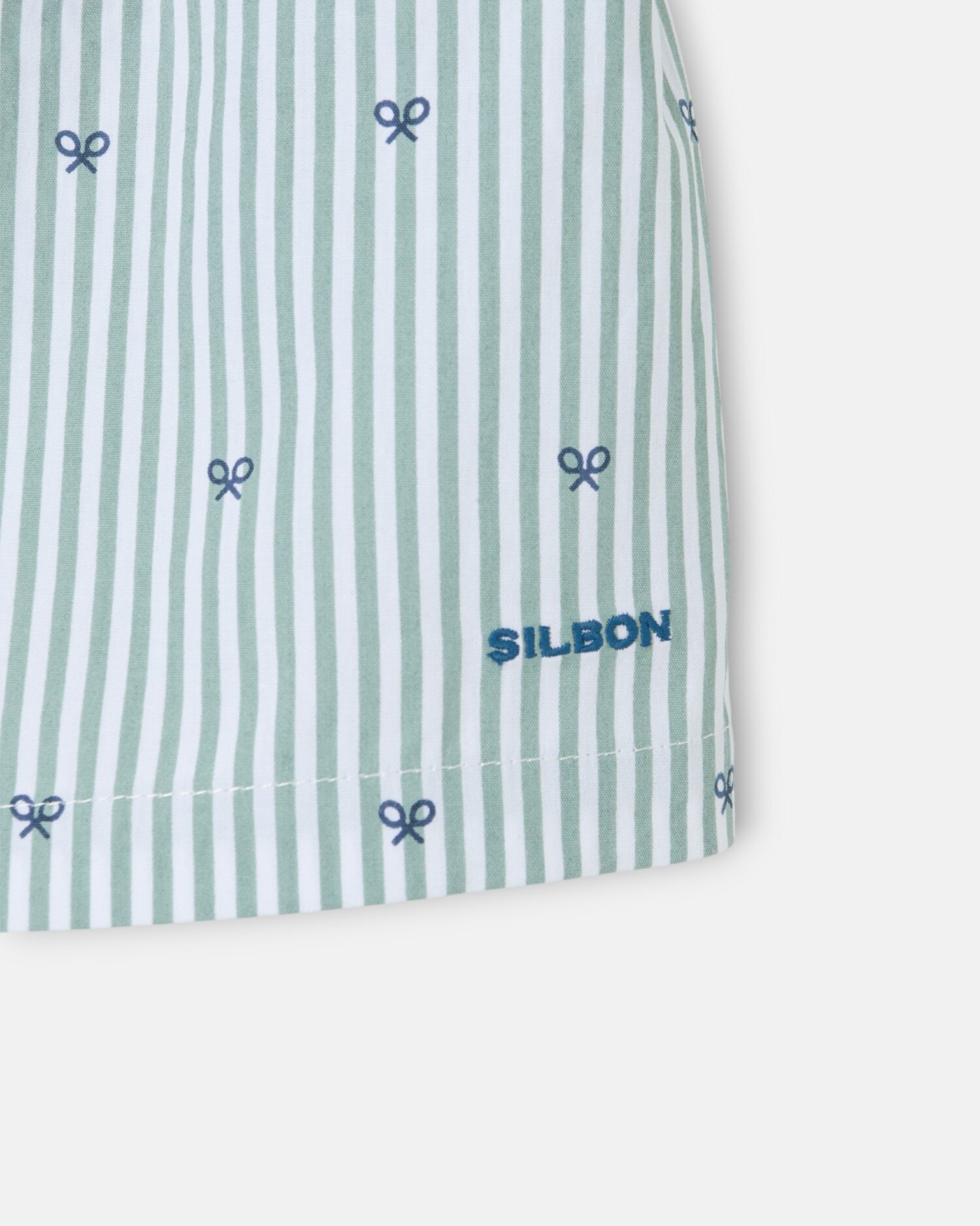 Boxers Às Riscas Raquetes em Verde Azul / Verde-3