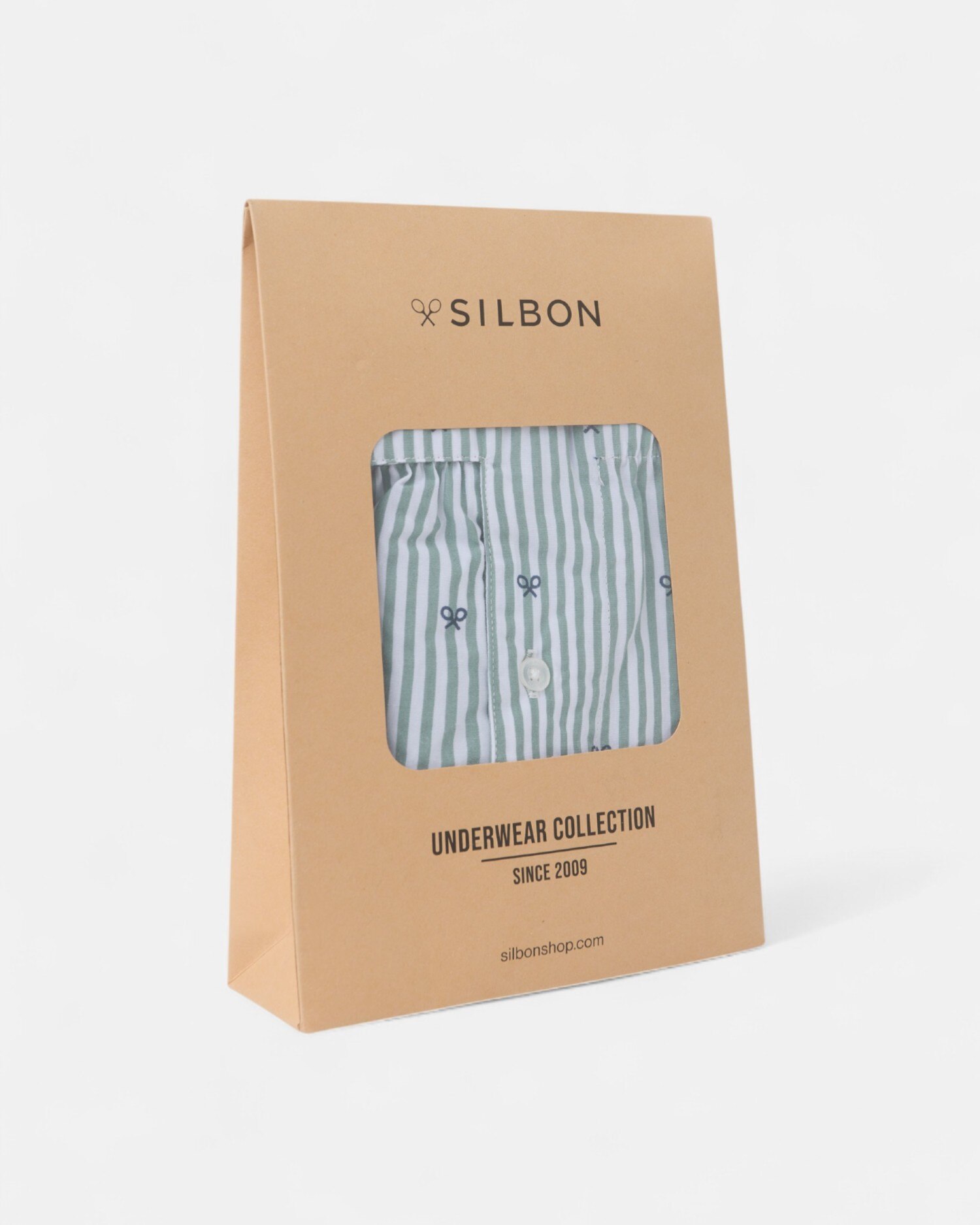 Boxers Às Riscas Raquetes em Verde Azul / Verde-4