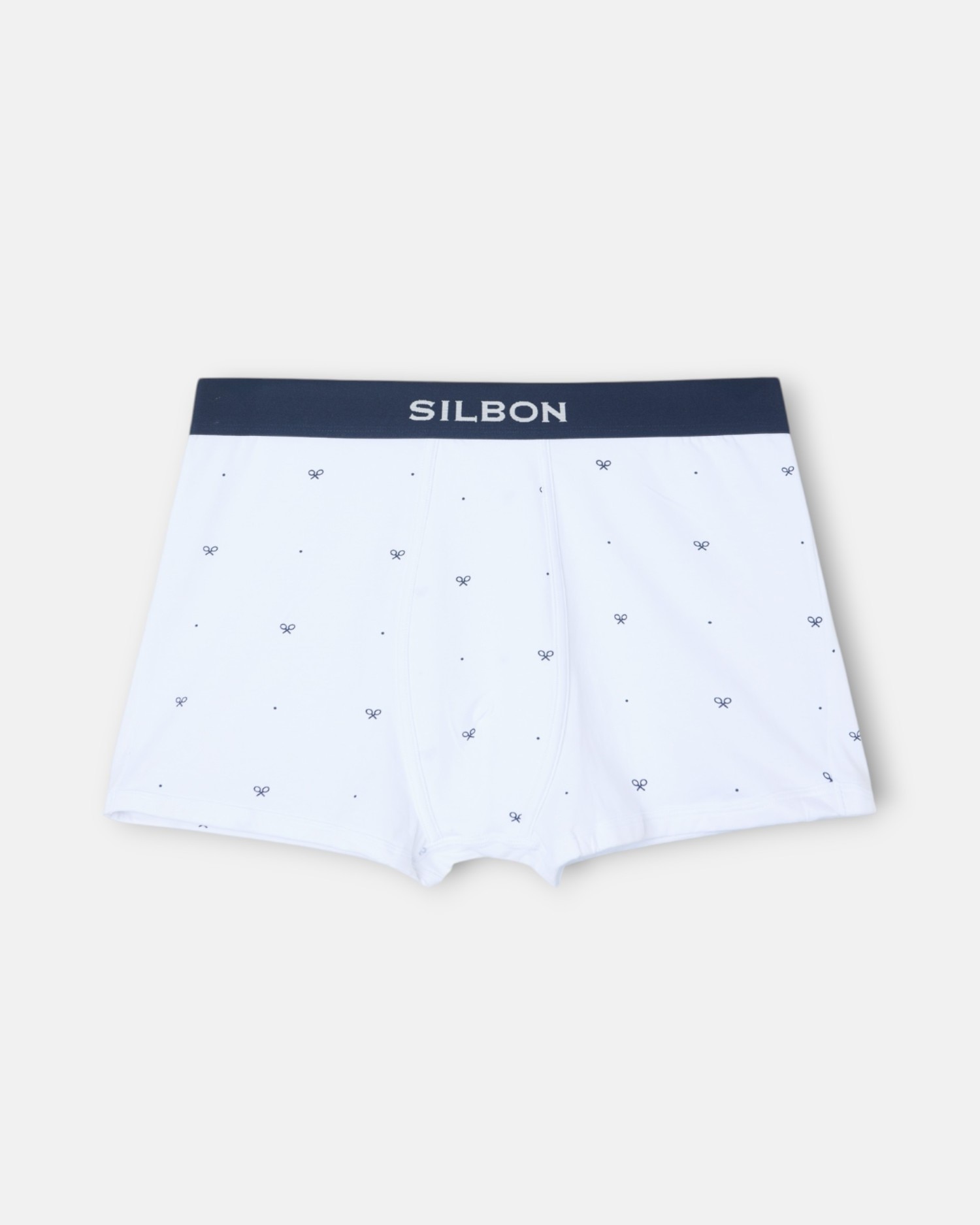 Boxer Raquetes Pontos em Branco Branco-1