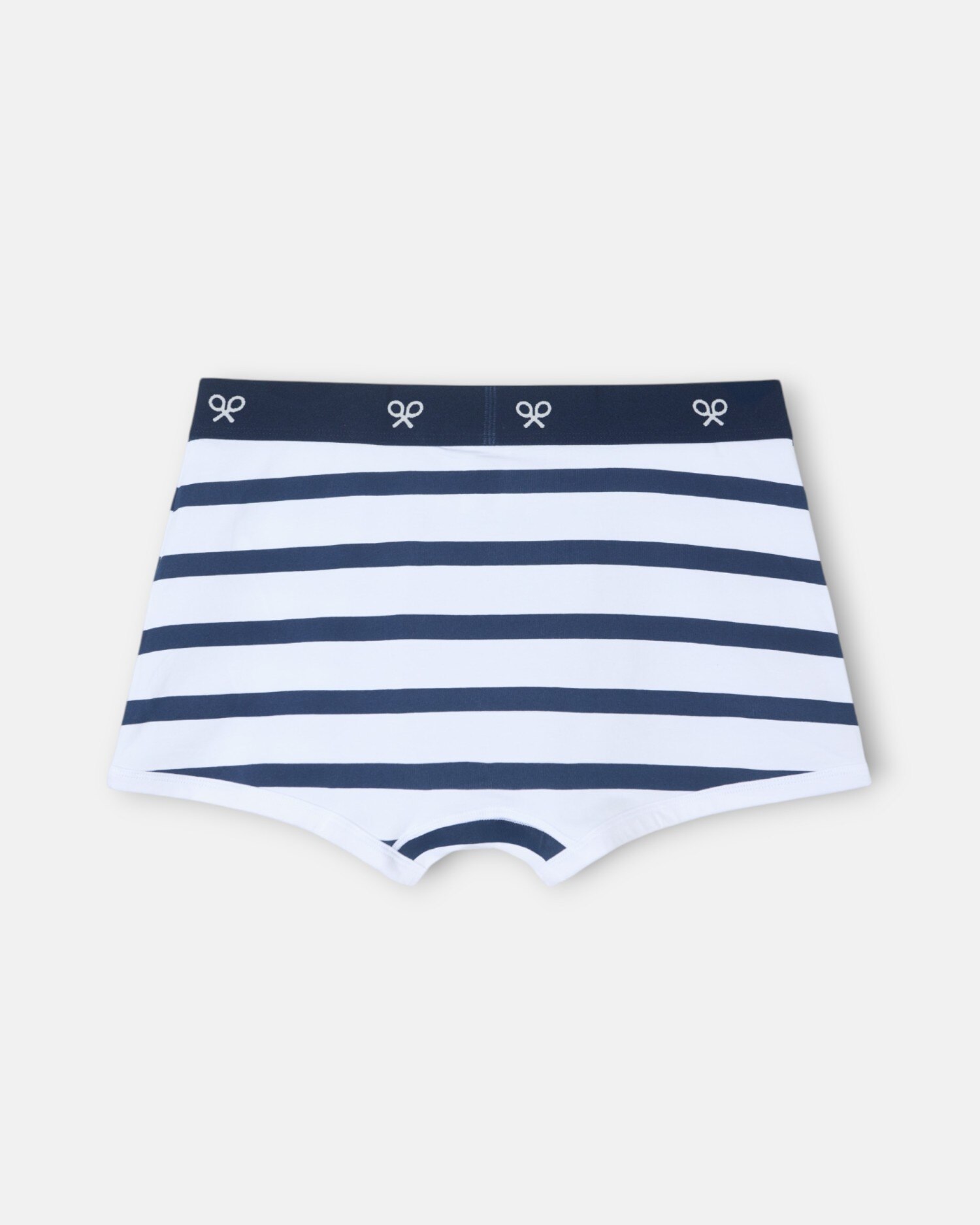 Boxer Às Riscas em Branco de Malha Branco-2