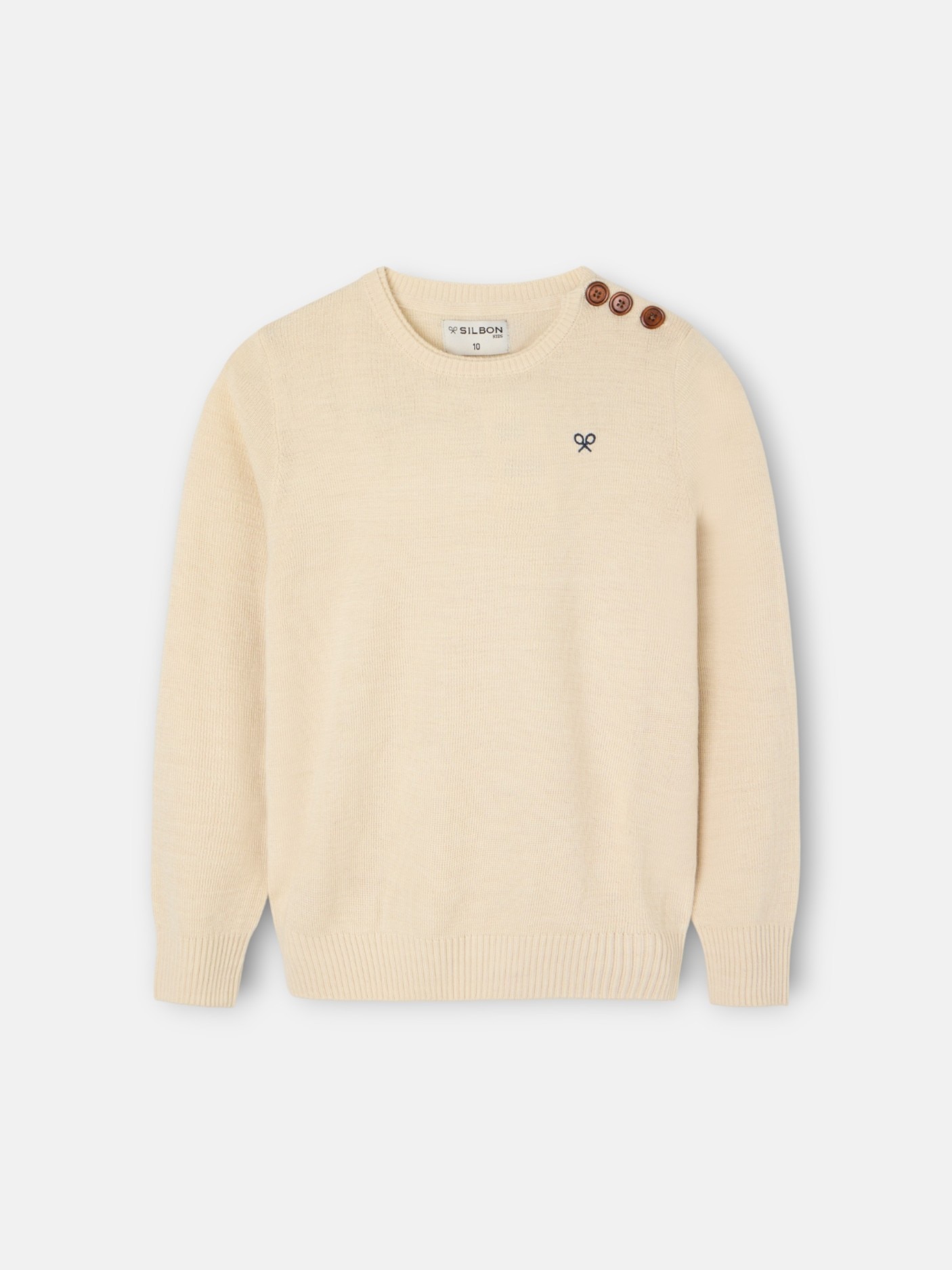 Camisola Lisa com Botões Infantil Bege-4