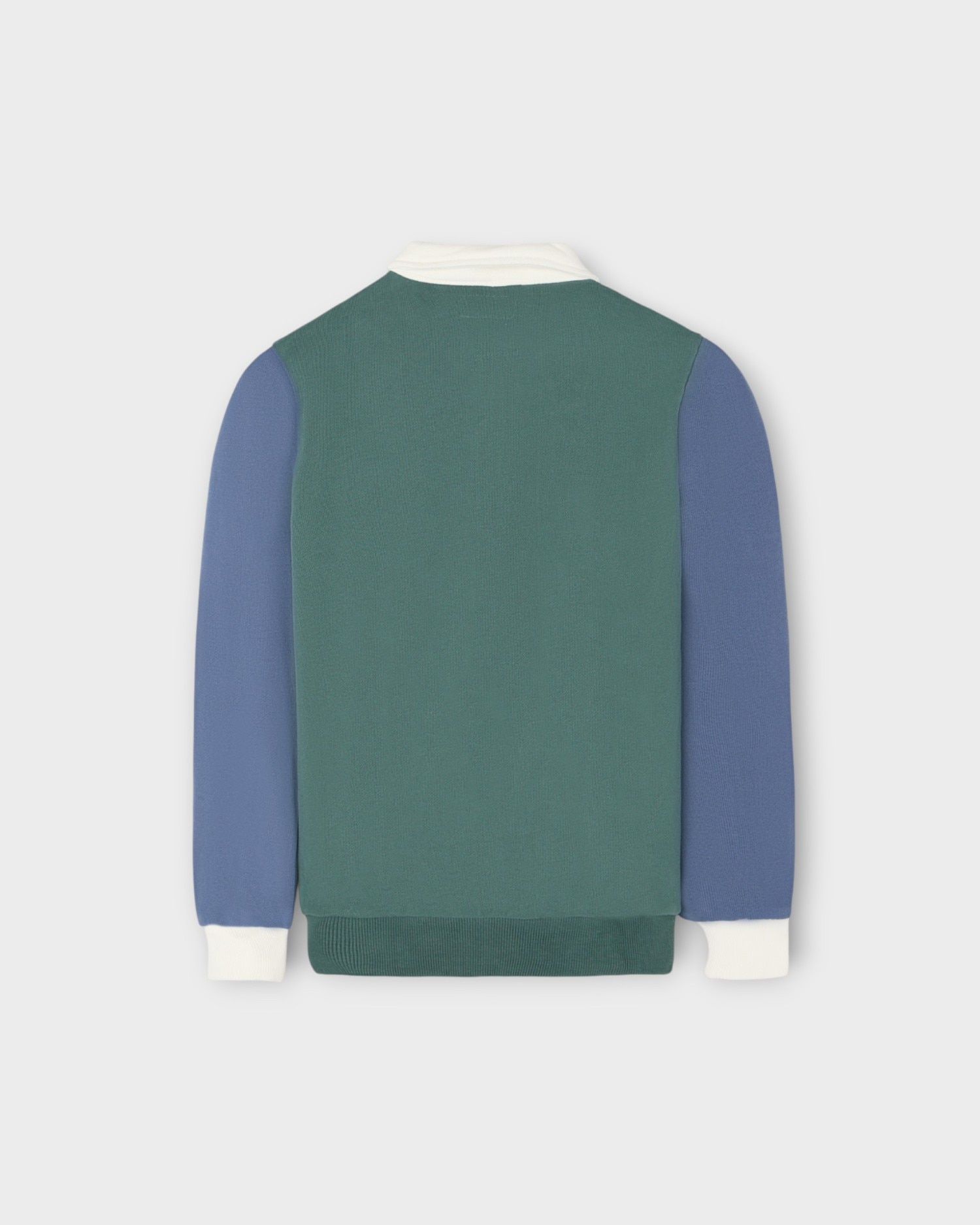 Sweatshirt sem Capuz Infantil com Meia Fecho Zip Multicolor em Verde Verde-5