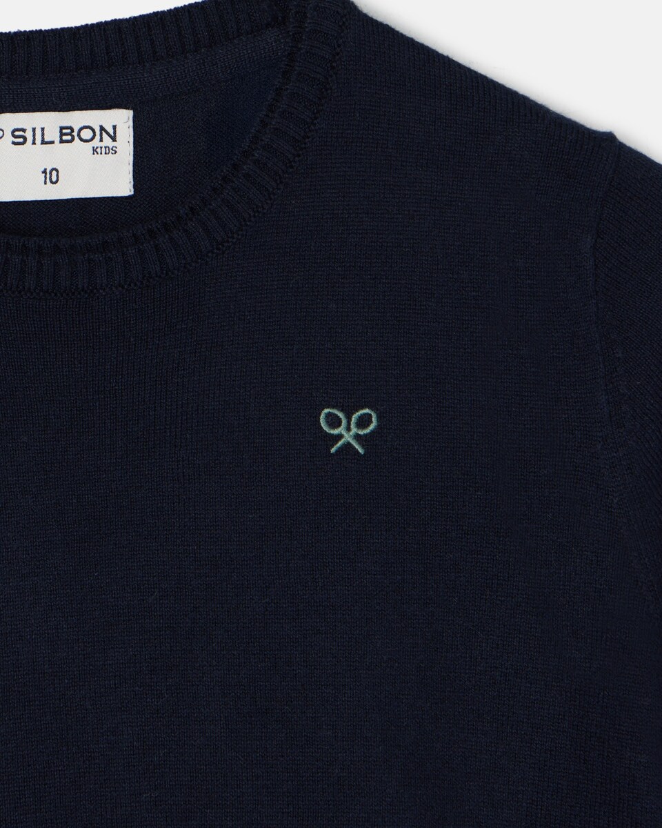 Camisola Infantil Round Neck Azul-marinho Azul-marinho-3