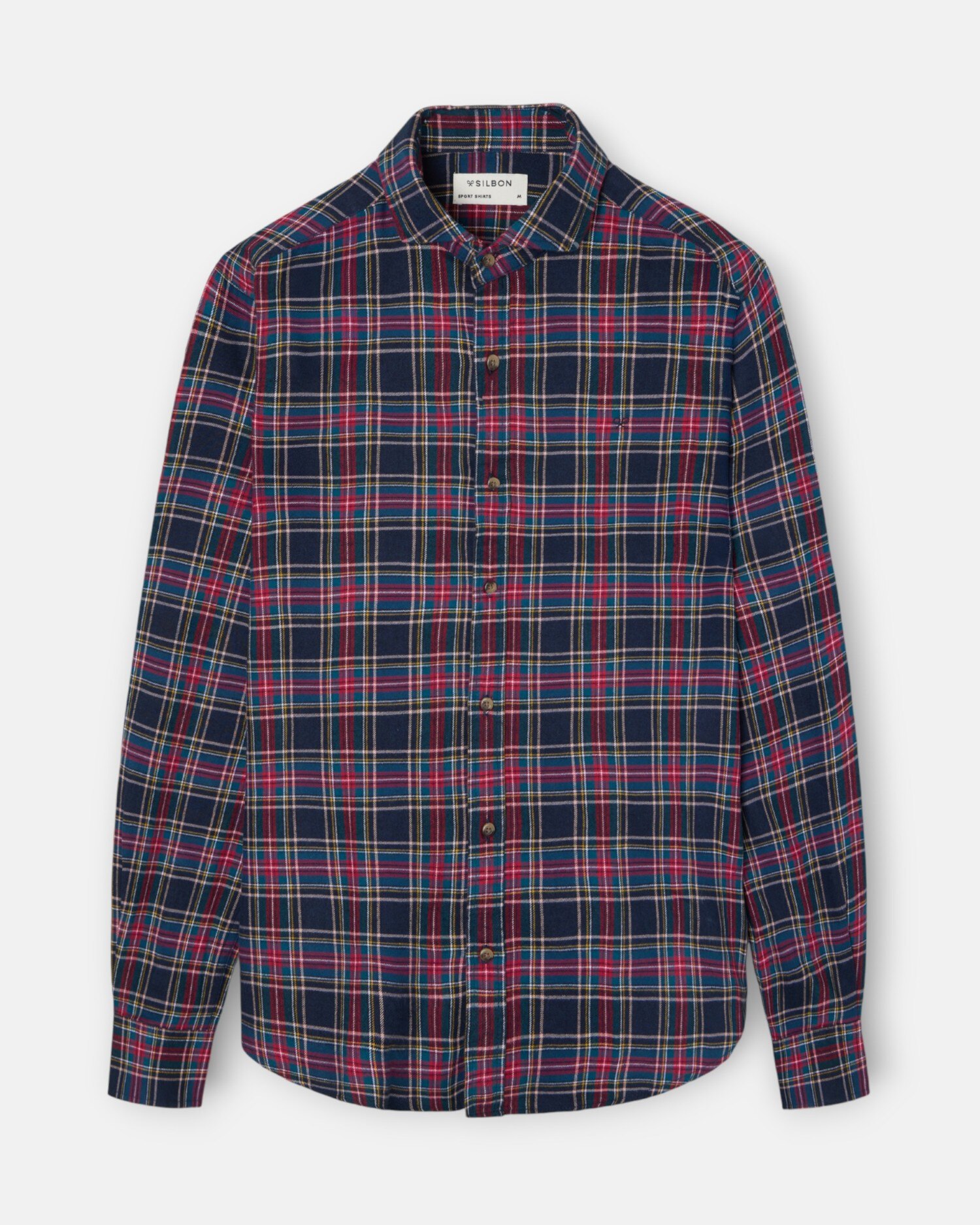 Camisa Aos Quadrados Sport com Quadrado Tartan Bicolor Bordeaux-4