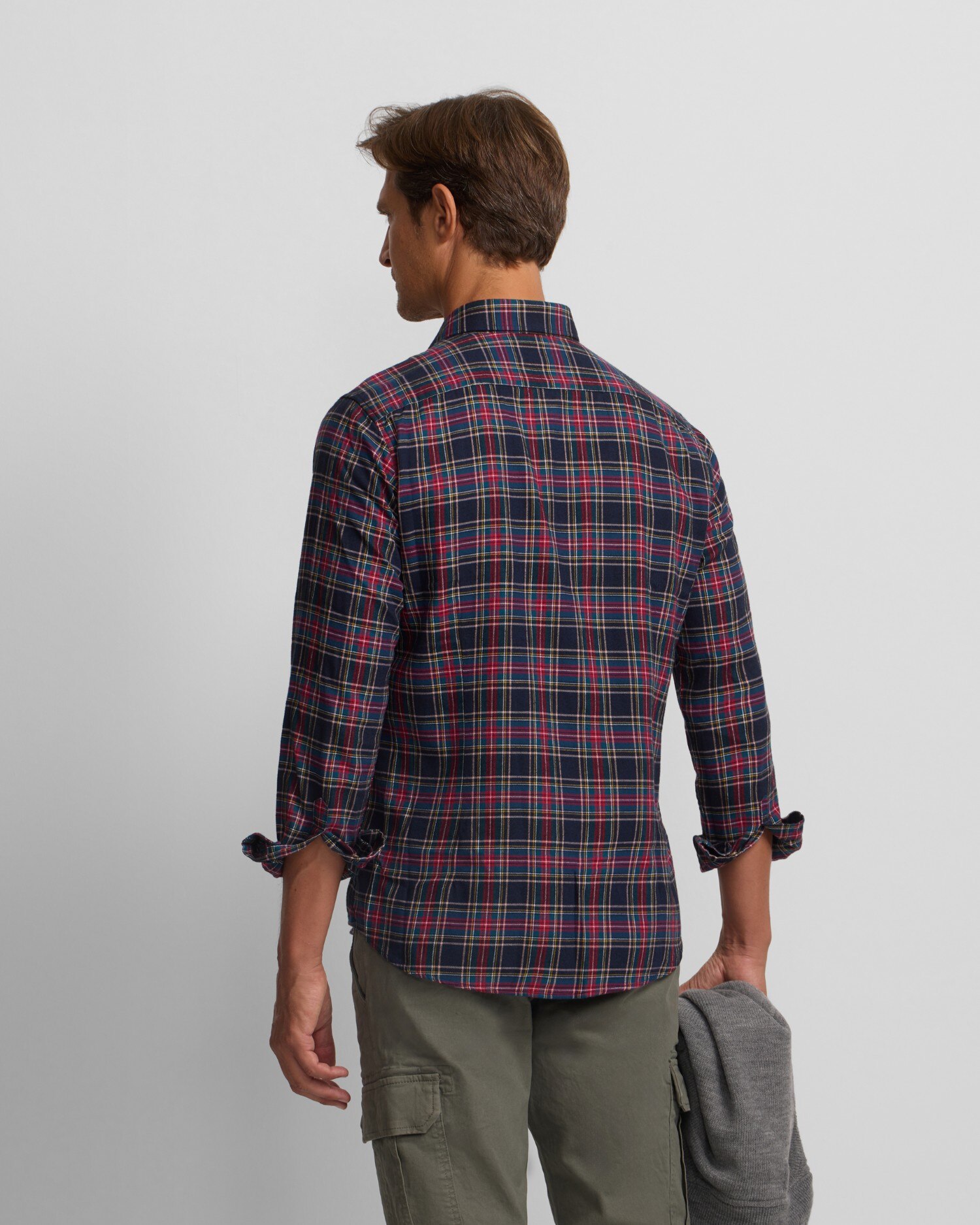 Camisa Aos Quadrados Sport com Quadrado Tartan Bicolor Bordeaux-2