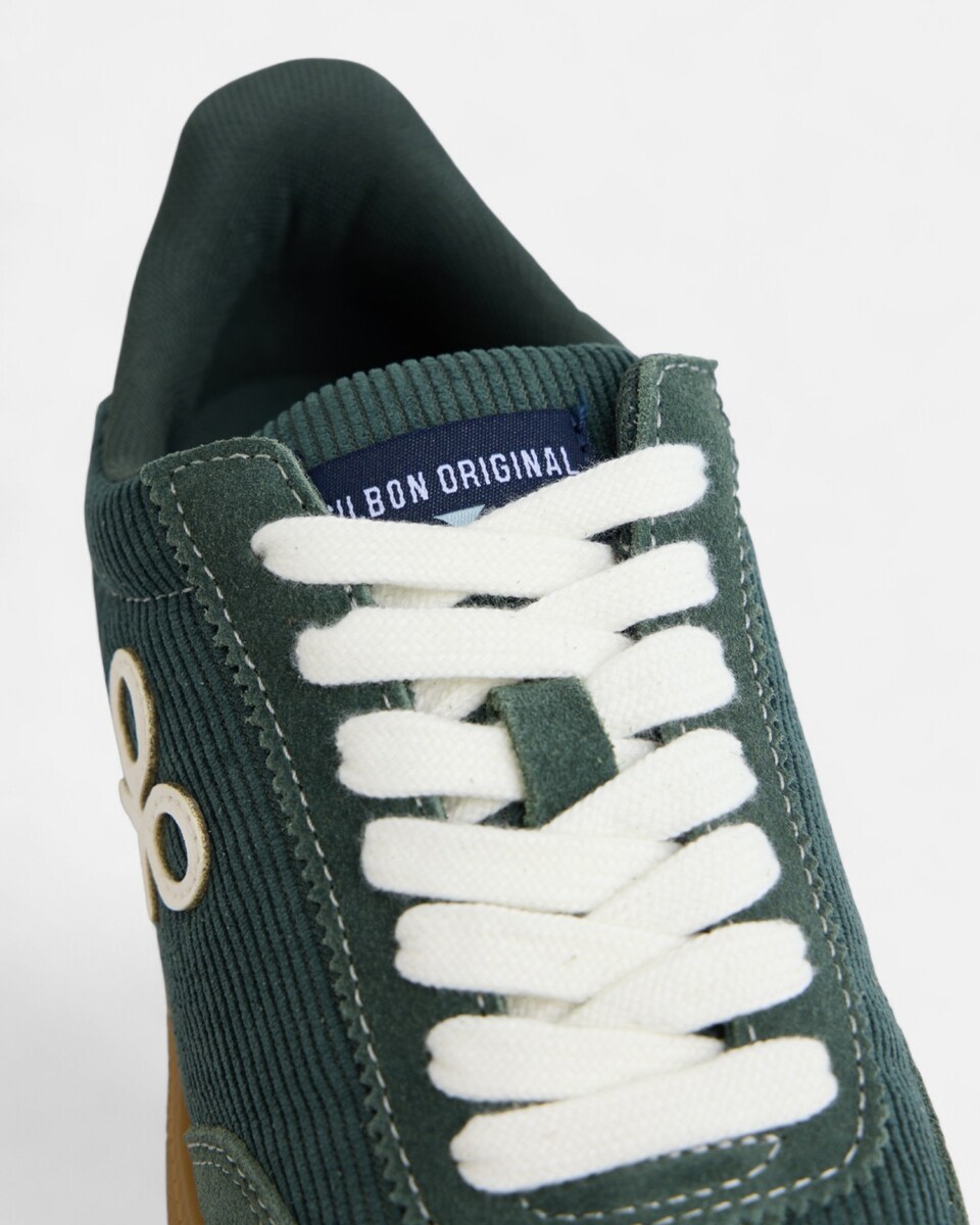 Zapatilla de hombre casual pana verde Verde-4