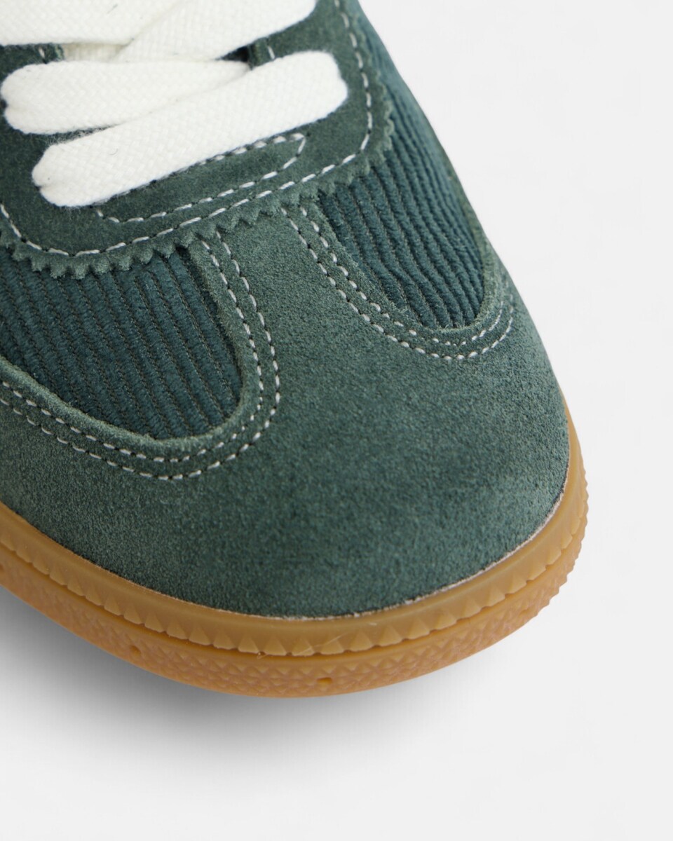 Zapatilla de hombre casual pana verde Verde-5