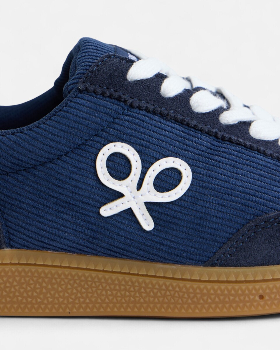 Zapatilla de hombre casual pana azul Azul-2