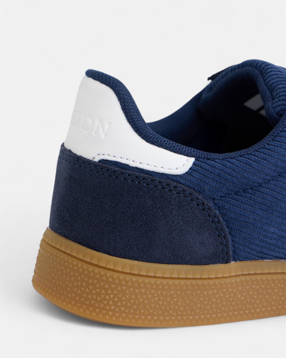 Zapatilla de hombre casual pana azul Azul-3