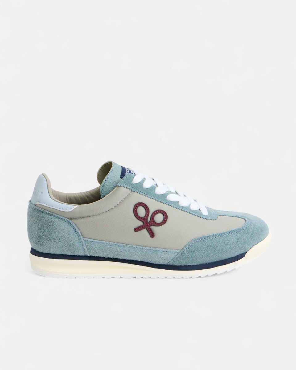 Zapatilla de hombre vintage gris azul Azul-1