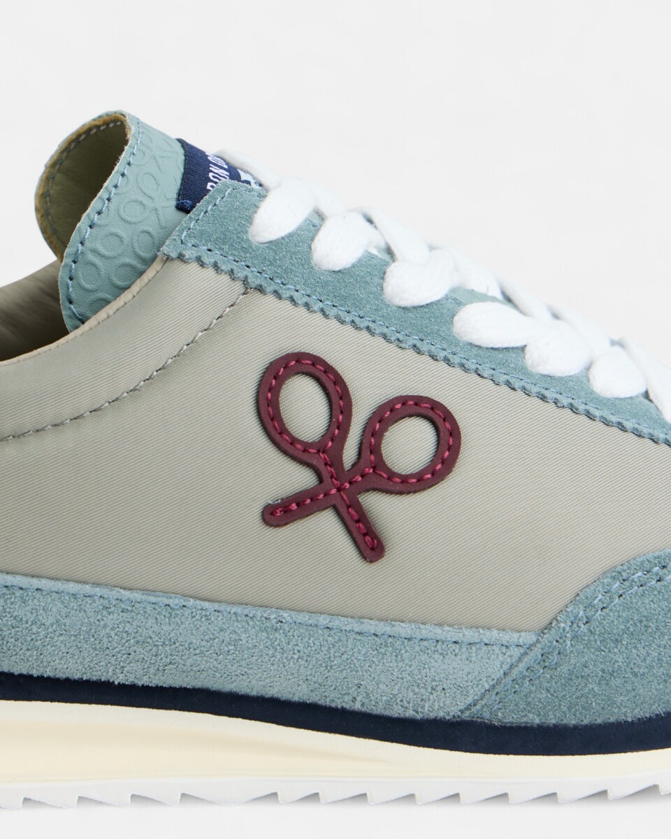 Zapatilla de hombre vintage gris azul Azul-2