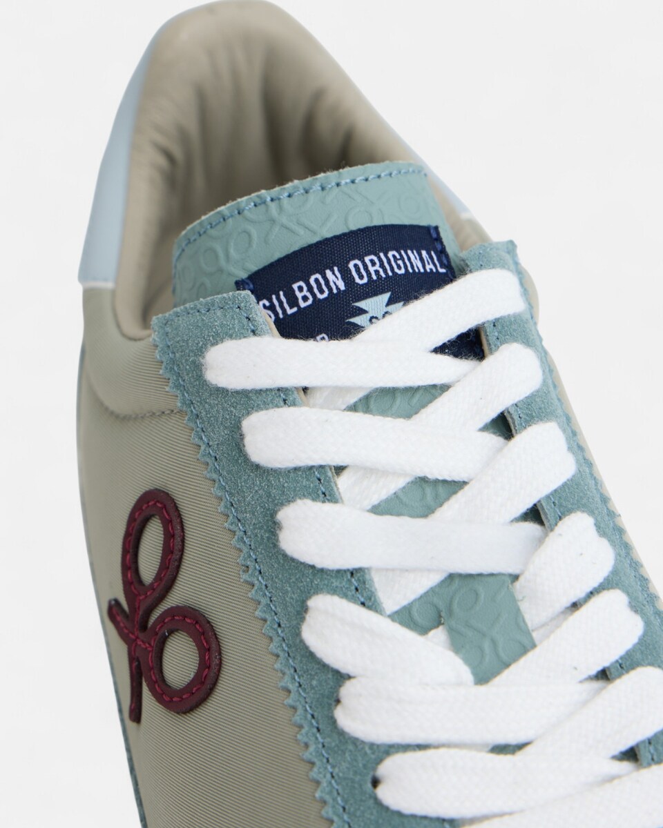 Zapatilla de hombre vintage gris azul Azul-4