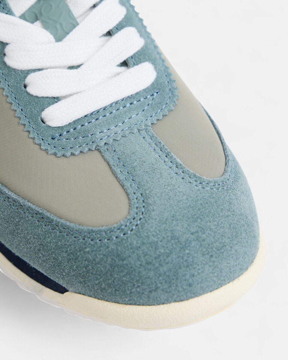 Zapatilla de hombre vintage gris azul Azul-5