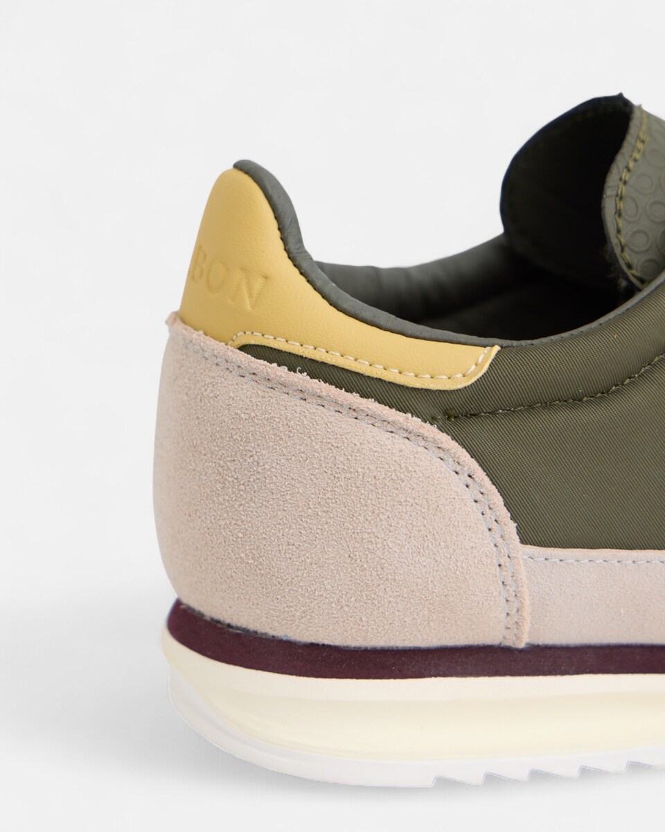 Zapatilla de hombre vintage verde beige Bege-3