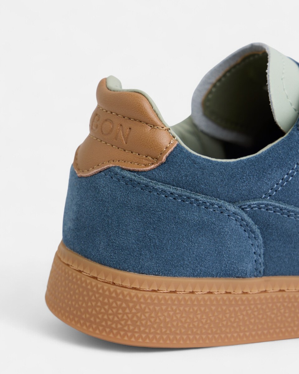 Zapatilla de hombre casual piel azul Azul-3