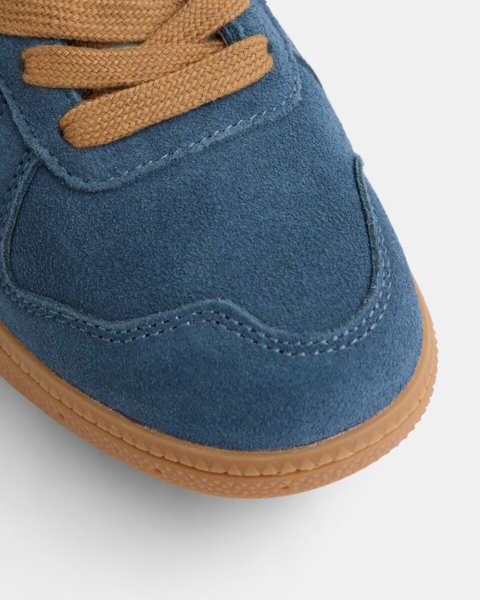 Zapatilla de hombre casual piel azul Azul-5