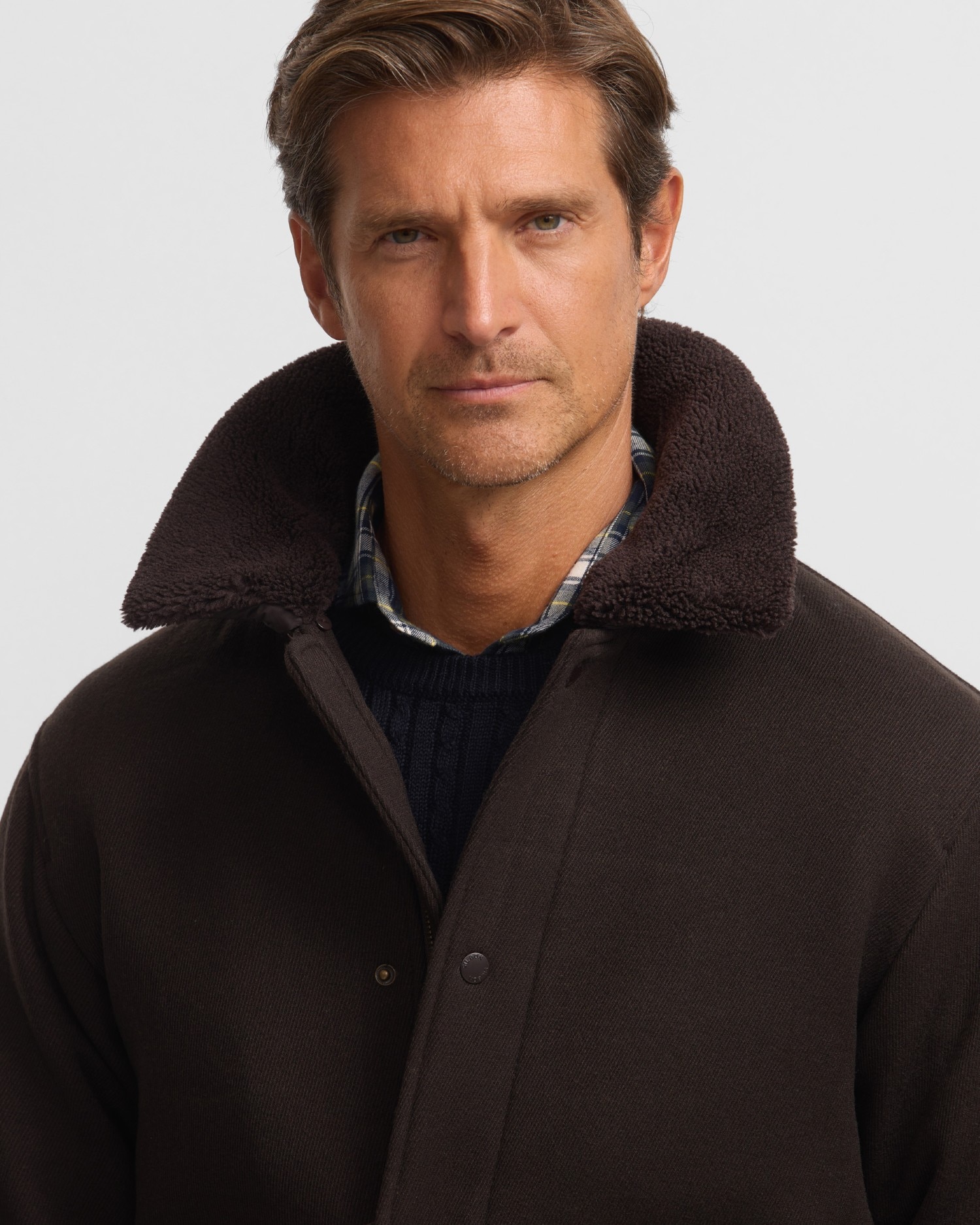 Blusão Clássico Regular Fit Castanho-escuro-3