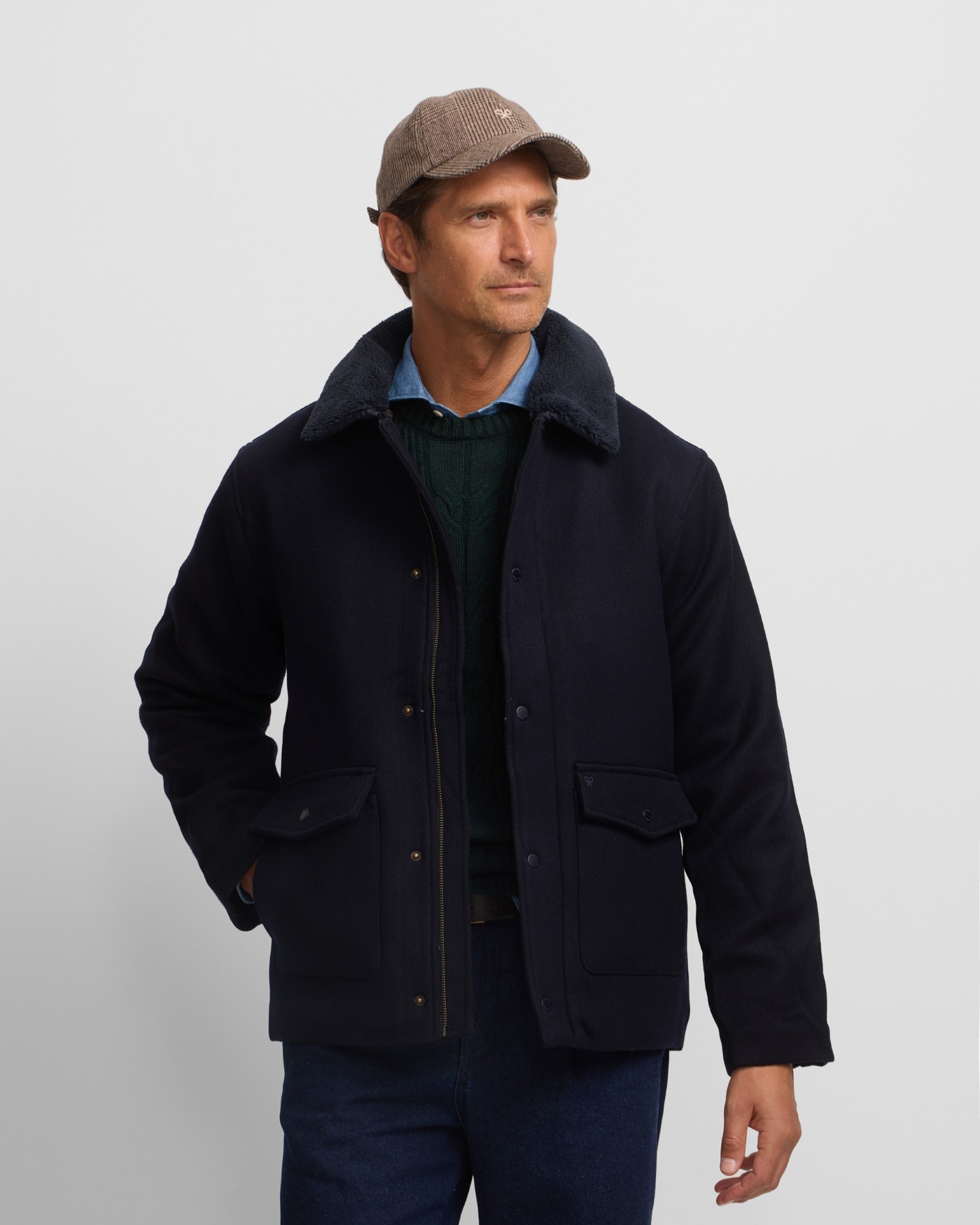 Blusão Clássico Regular Fit Azul-marinho-1