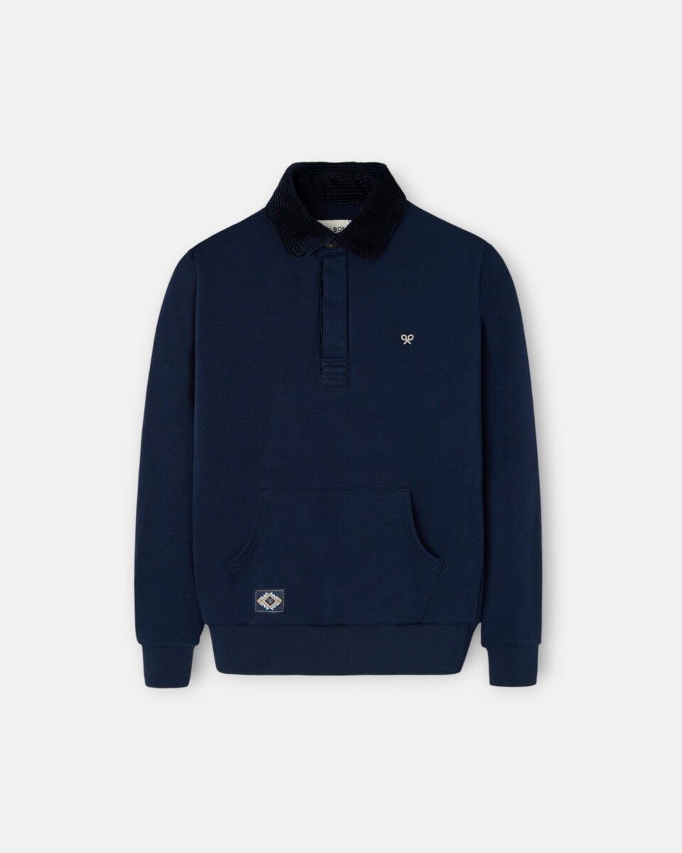 Casaco com Forro Polar Infantil Canguru Azul-marinho-4