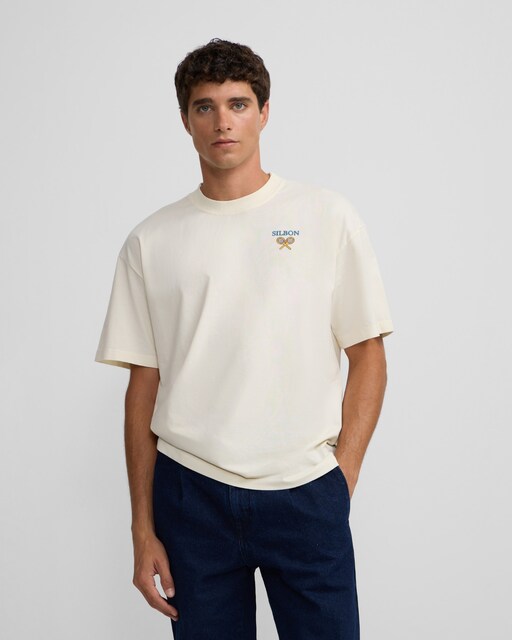 Imagem 0 de T-shirt Relaxed Fit Perfect Set em Creme