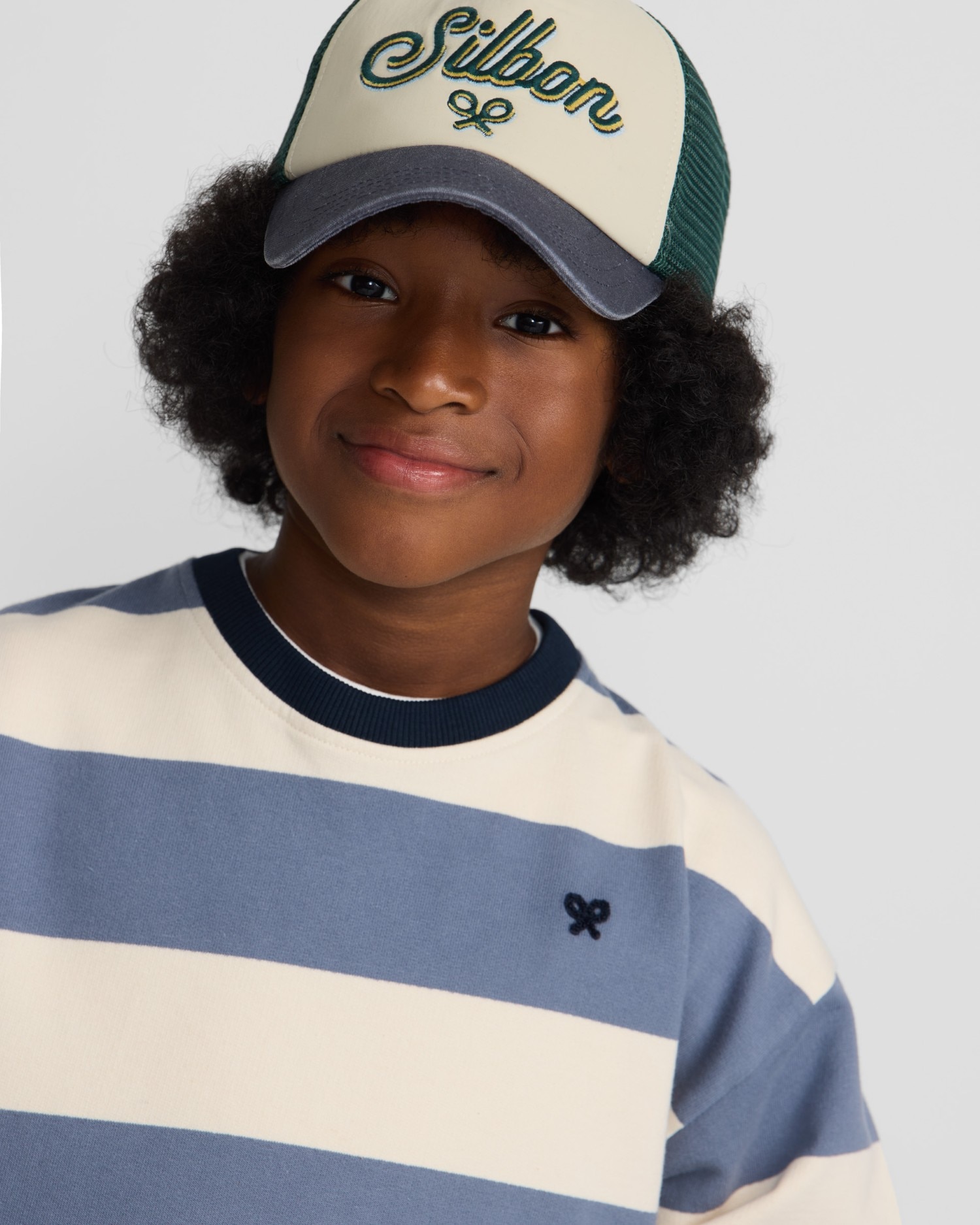 Sweat Infantil Às Riscas Largas Azul-3