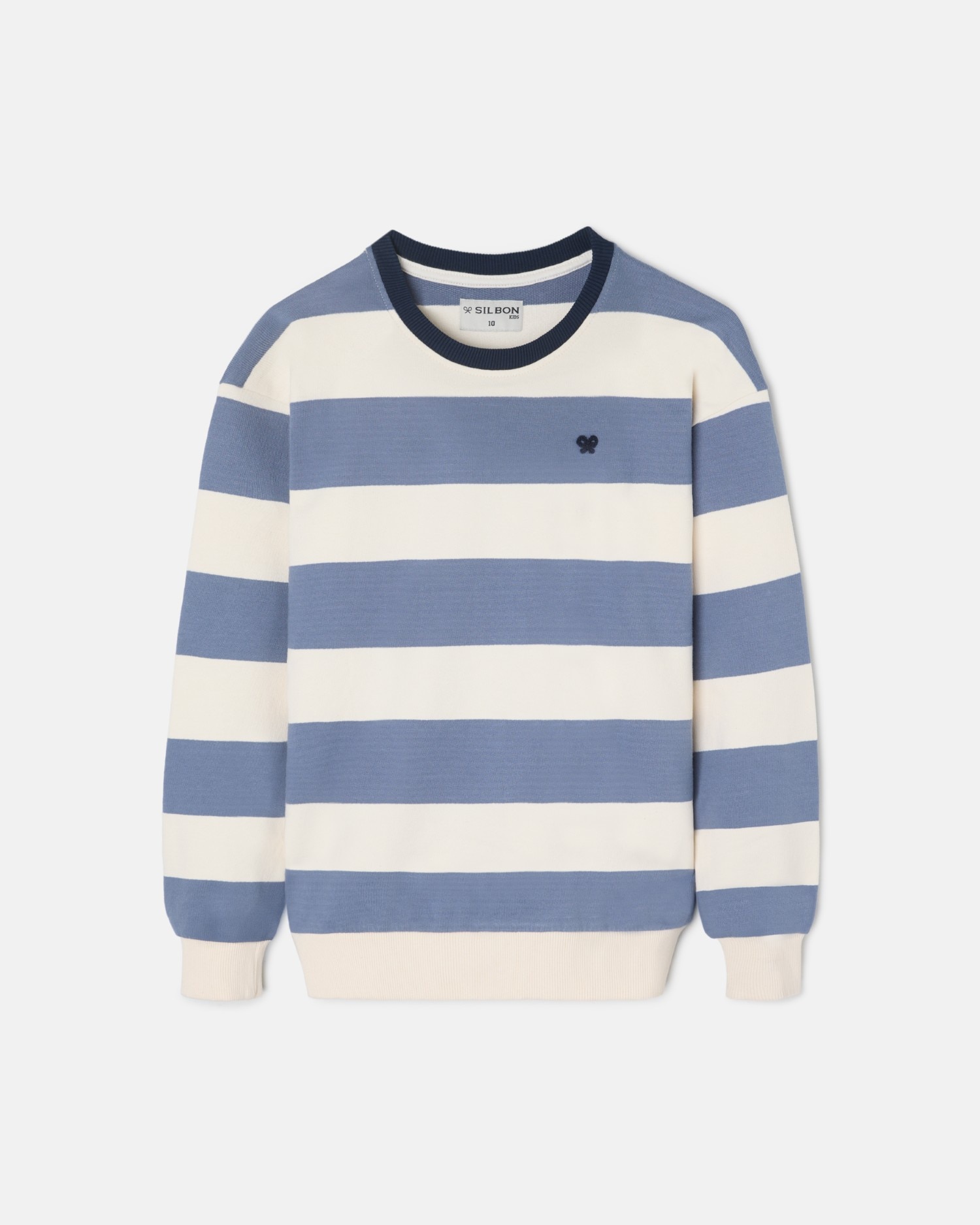 Sweat Infantil Às Riscas Largas Azul-4